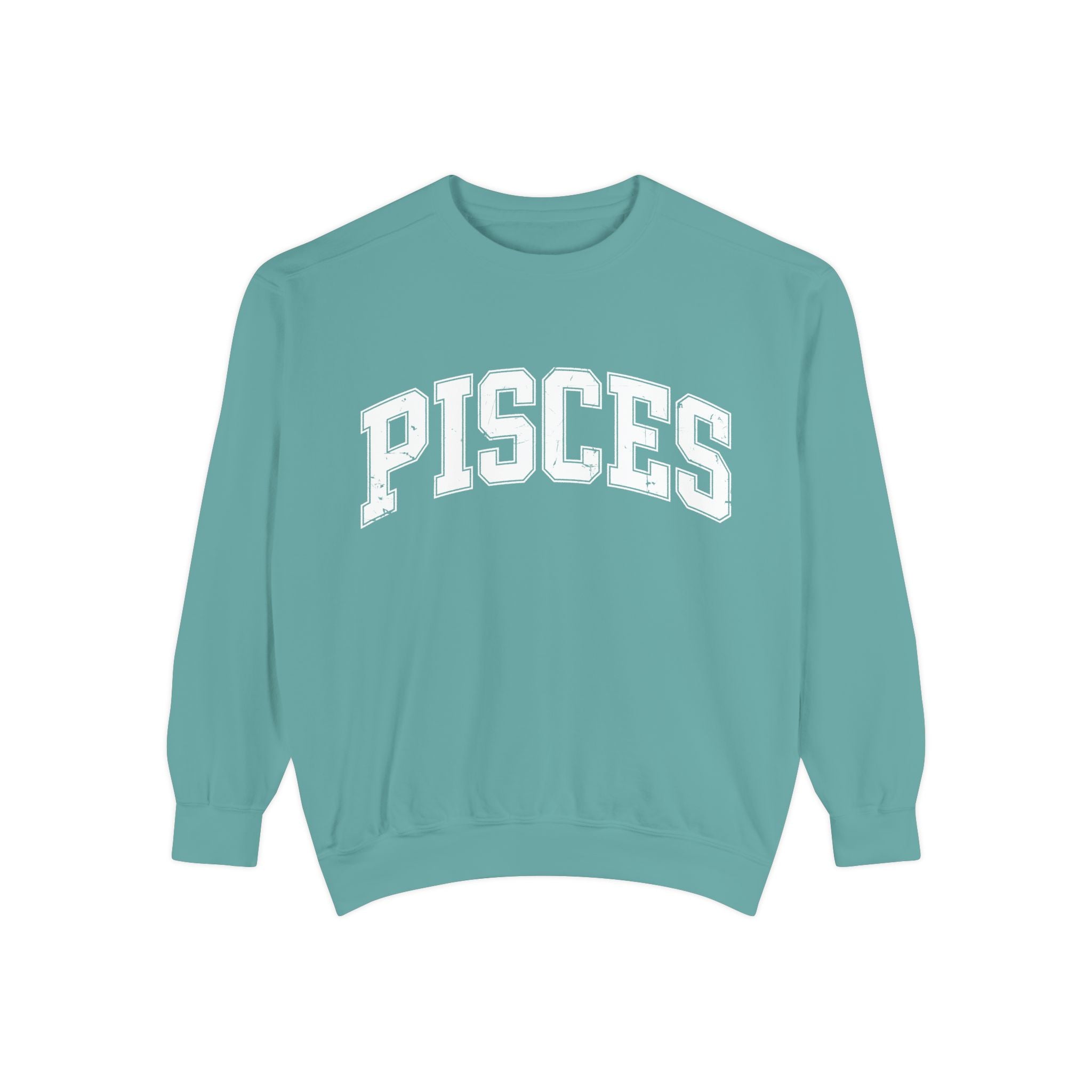 The Zodiac Collection. Unisex Garment-Dyed Crew Neck, Graphic Sweatshirt. Pisces.