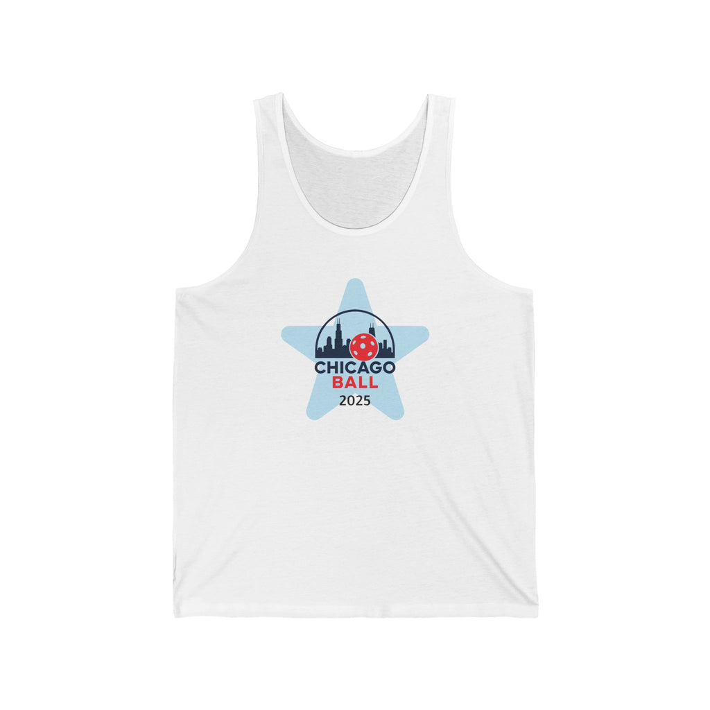 Pickleball. Unisex Jersey Tank. Chicago Pickleball. Star.