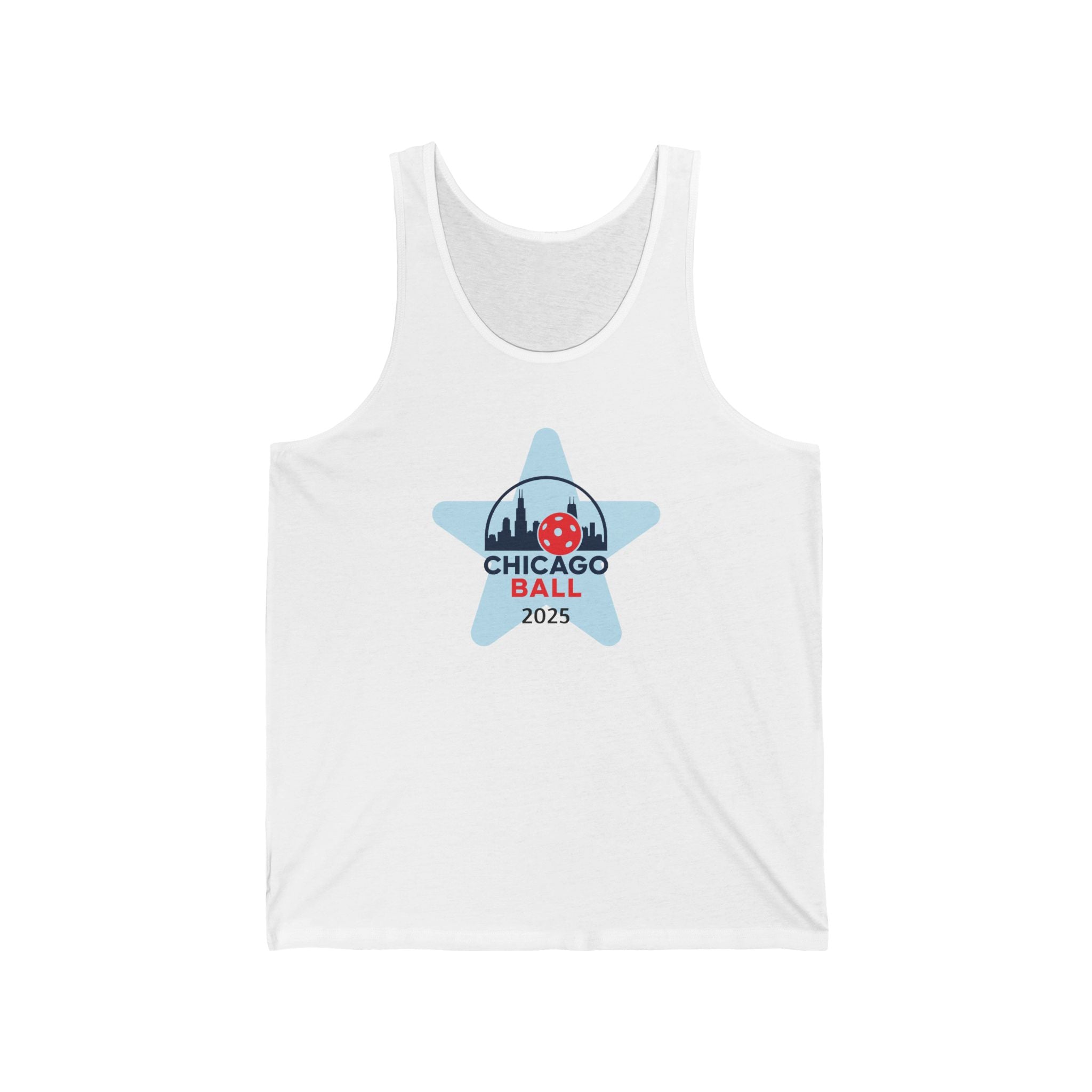 Pickleball. Unisex Jersey Tank. Chicago Pickleball. Star.