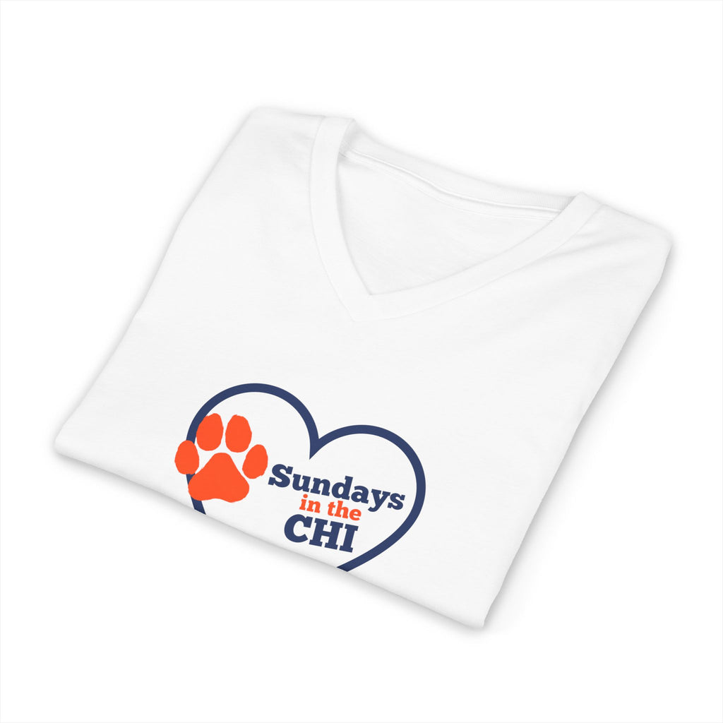 Sporty Soul. Unisex, V-Neck, Short Sleeve, Graphic T-Shirt. Sundays in the Chi.