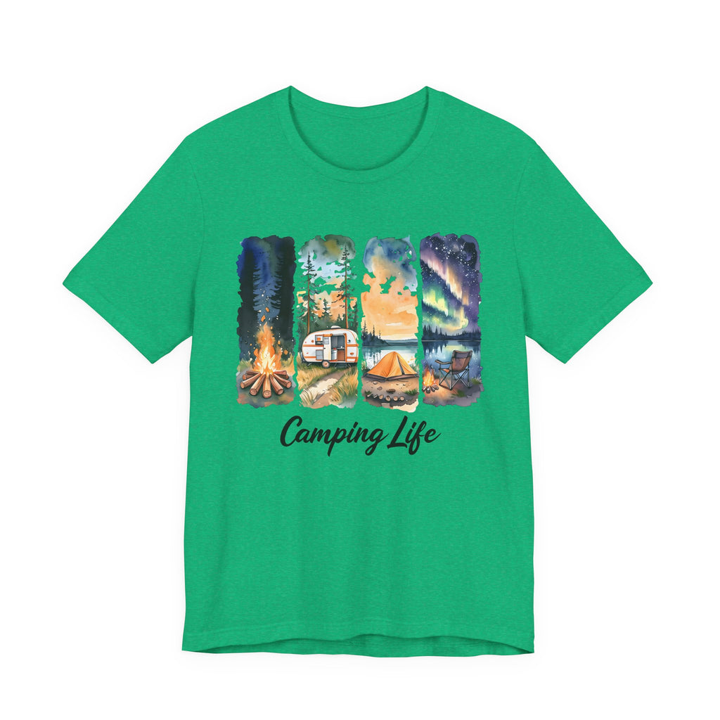 Adventure Awaits. Unisex, Crew Neck, Short Sleeve, Graphic T-Shirt. Camping Life.