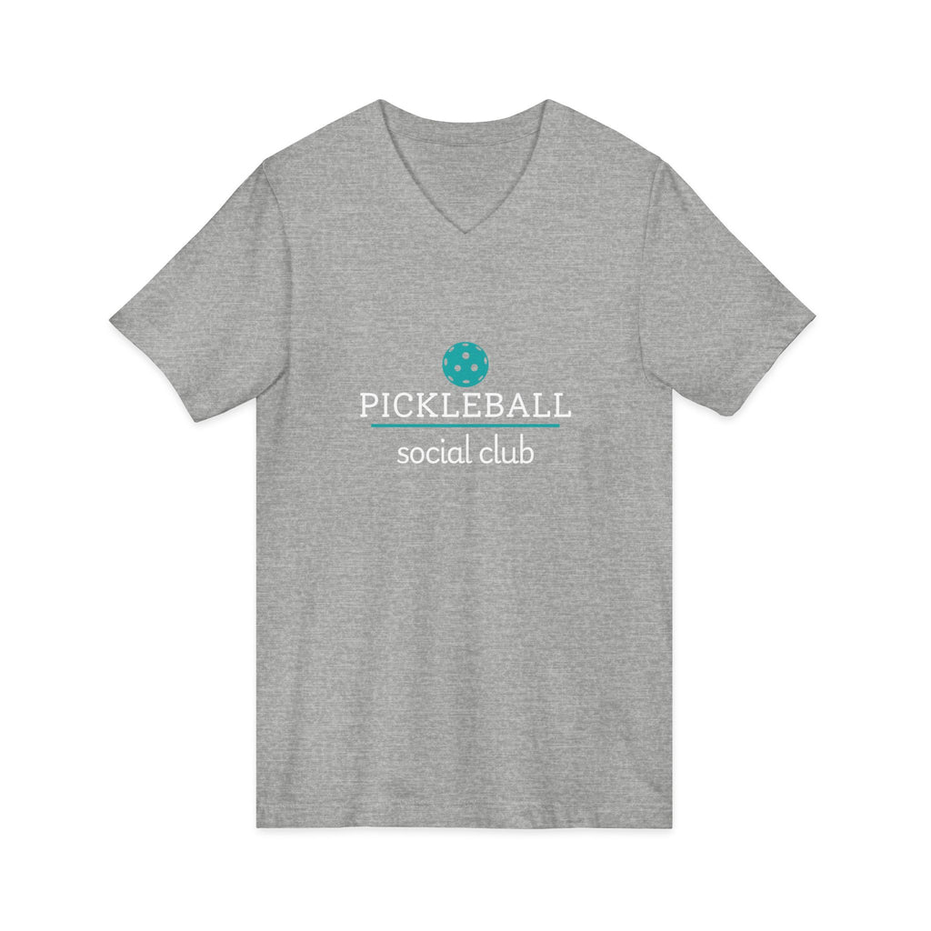 Pickleball. Unisex, V-Neck, Short Sleeve, Graphic T-Shirt. Pickleball Social Club V-Neck.