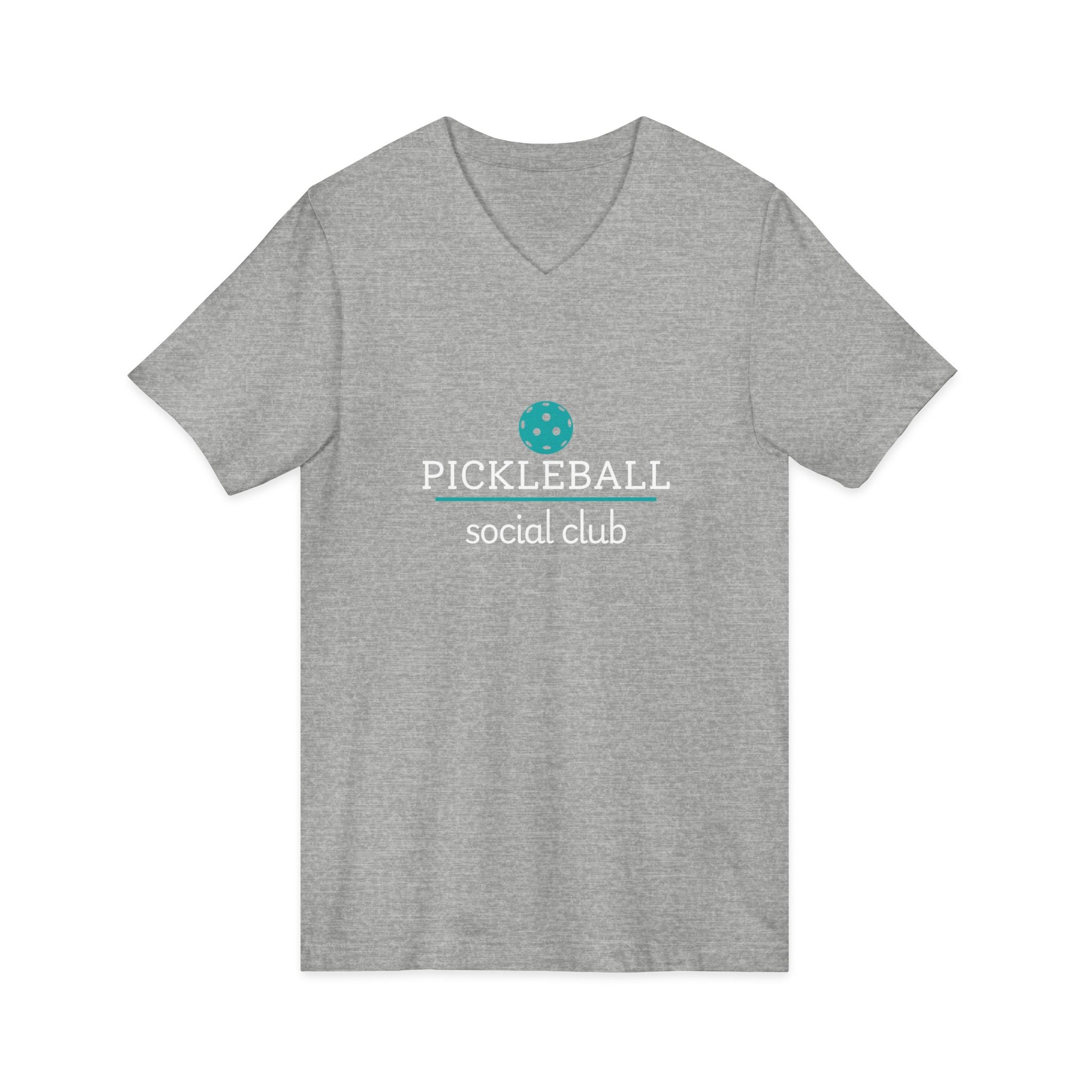 Pickleball. Unisex, V-Neck, Short Sleeve, Graphic T-Shirt. Pickleball Social Club V-Neck.