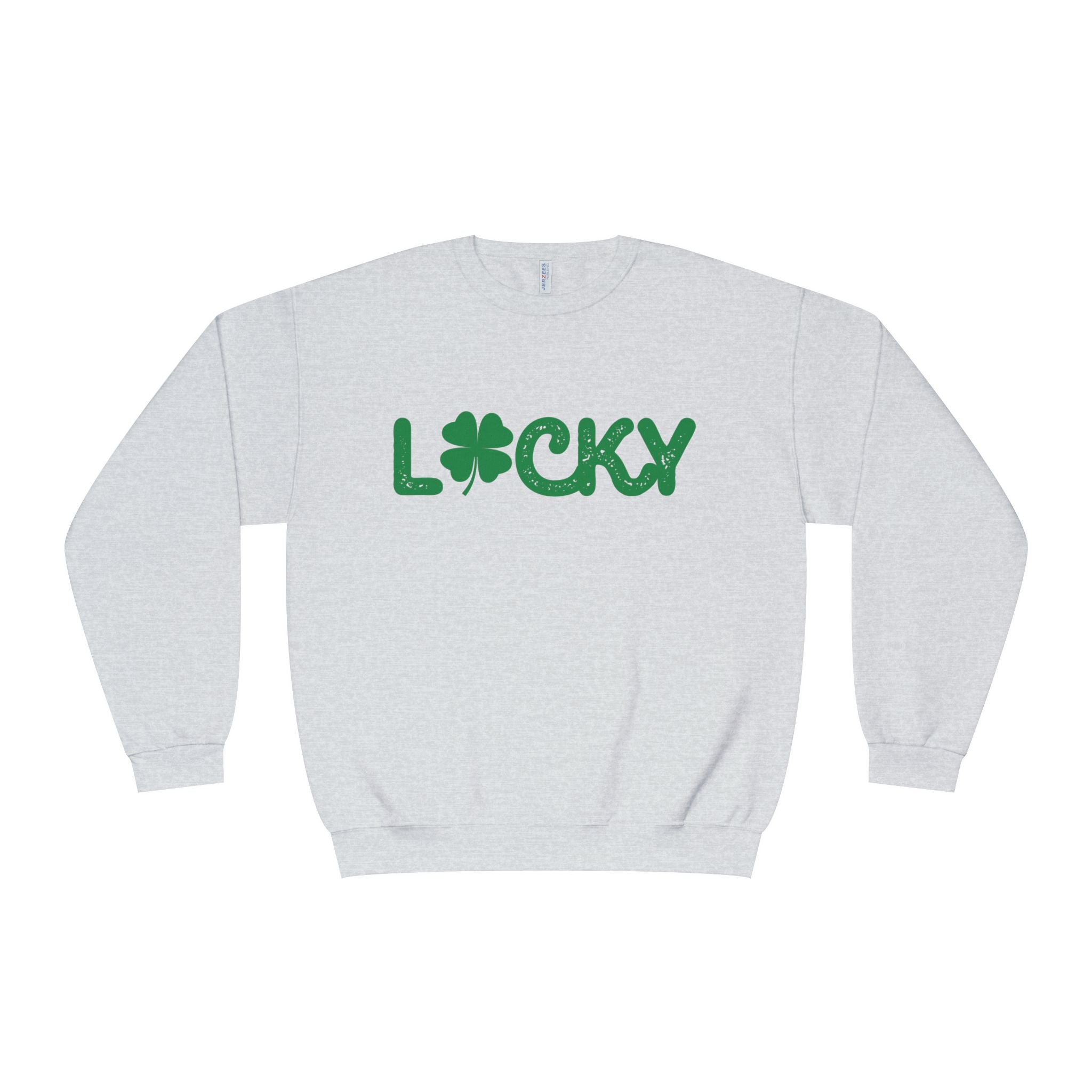 A Lucky Moon. Ladies, Crew Neck, Medium-Heavy NuBlend fleece/cotton, Graphic Sweatshirt. Lucky/Shamrock.