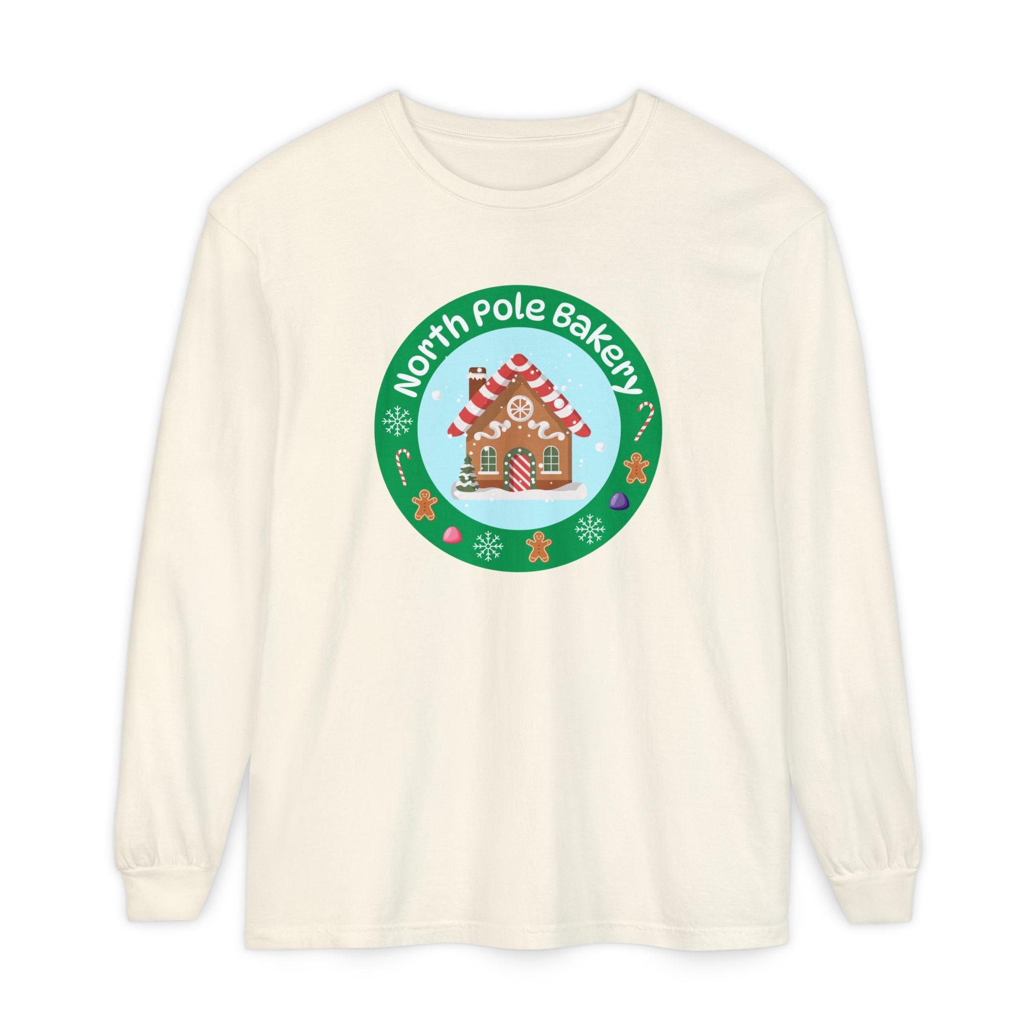 Holiday Moon. Unisex, Crew Neck, Long Sleeve, Graphic T-Shirt. Flavia Family.