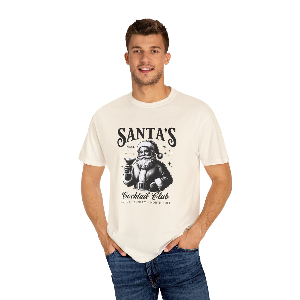 Holiday Moon. Unisex, Crew Neck, Short Sleeve, Graphic T-Shirt. Santa's Cocktail Club.
