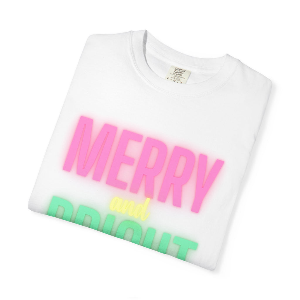 Holiday Moon. Unisex, Crew Neck, Short Sleeve, Graphic T-Shirt. Merry & Bright.