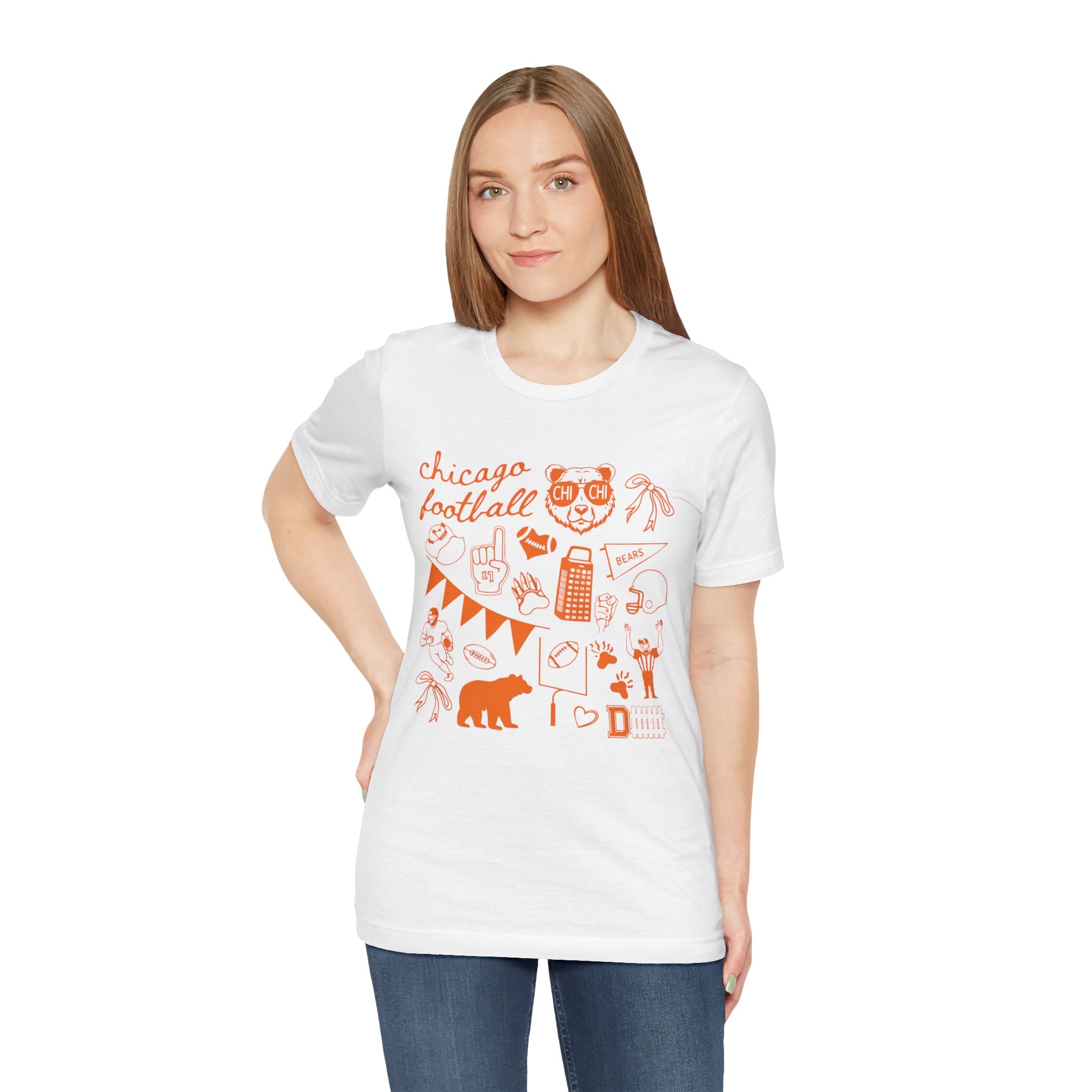 Sporty Soul. Unisex, Crew Neck, Short Sleeve, Graphic T-Shirt. 3 Color Options. Chicago Football Retro.
