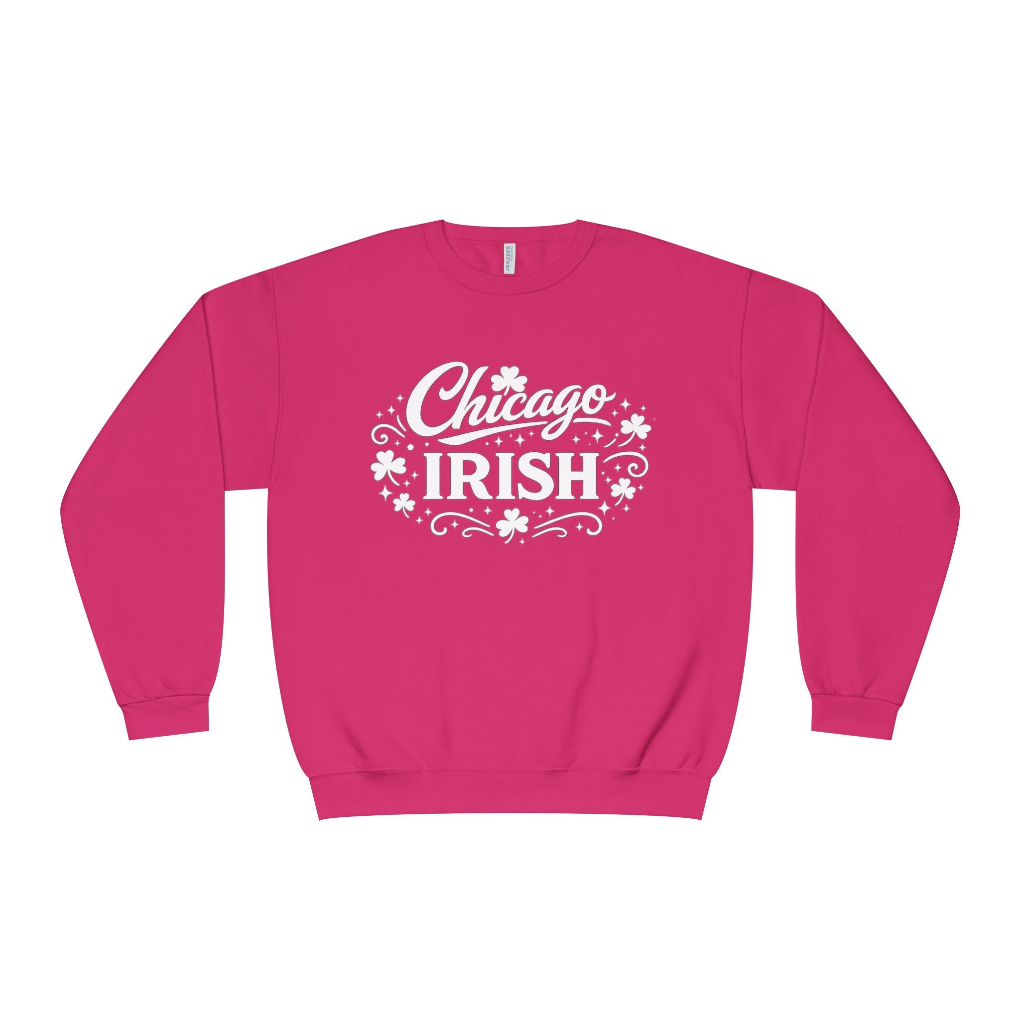 A Lucky Moon. Ladies, Crew Neck, Medium-Heavy NuBlend fleece/cotton, Graphic Sweatshirt. Chicago Irish.