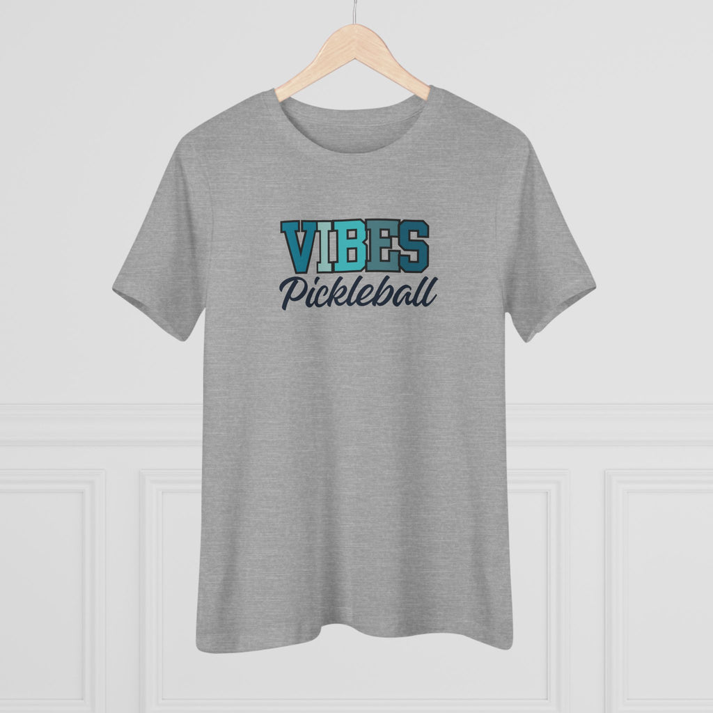 Pickleball. Women's Crew Neck, Short Sleeve, Graphic T-Shirt.  Pickleball Vibes.