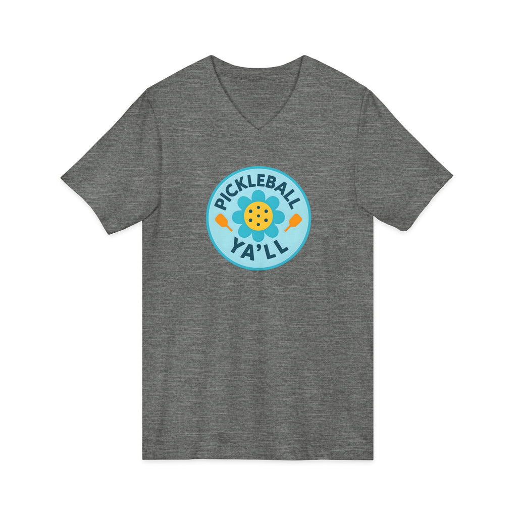 Pickleball. Unisex, V-Neck, Short Sleeve, Graphic T-Shirt. Pickleball Y'all.