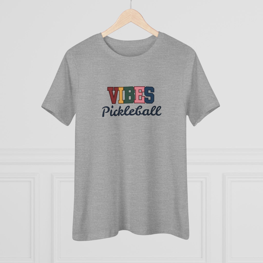 Pickleball. Women's Crew Neck, Short Sleeve, Graphic T-Shirt.  Pickleball Vibes.