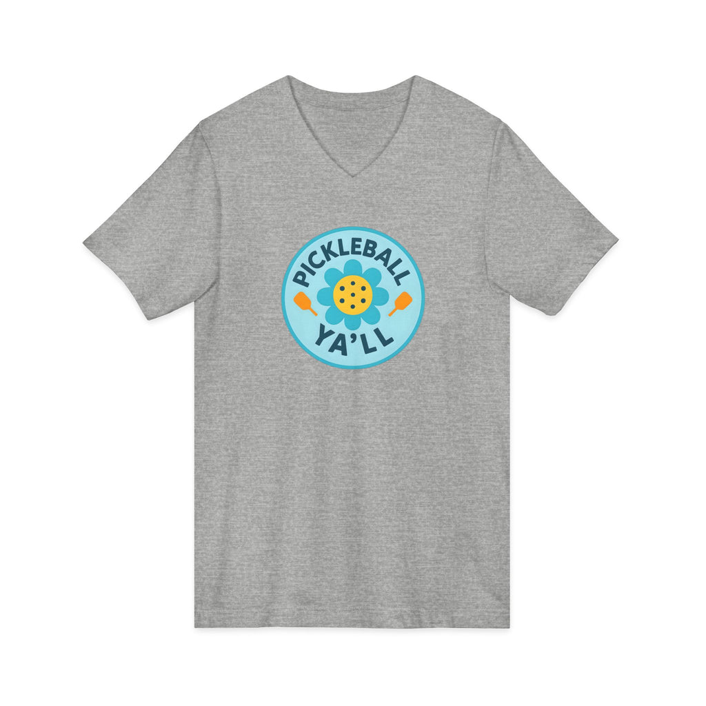 Pickleball. Unisex, V-Neck, Short Sleeve, Graphic T-Shirt. Pickleball Y'all.