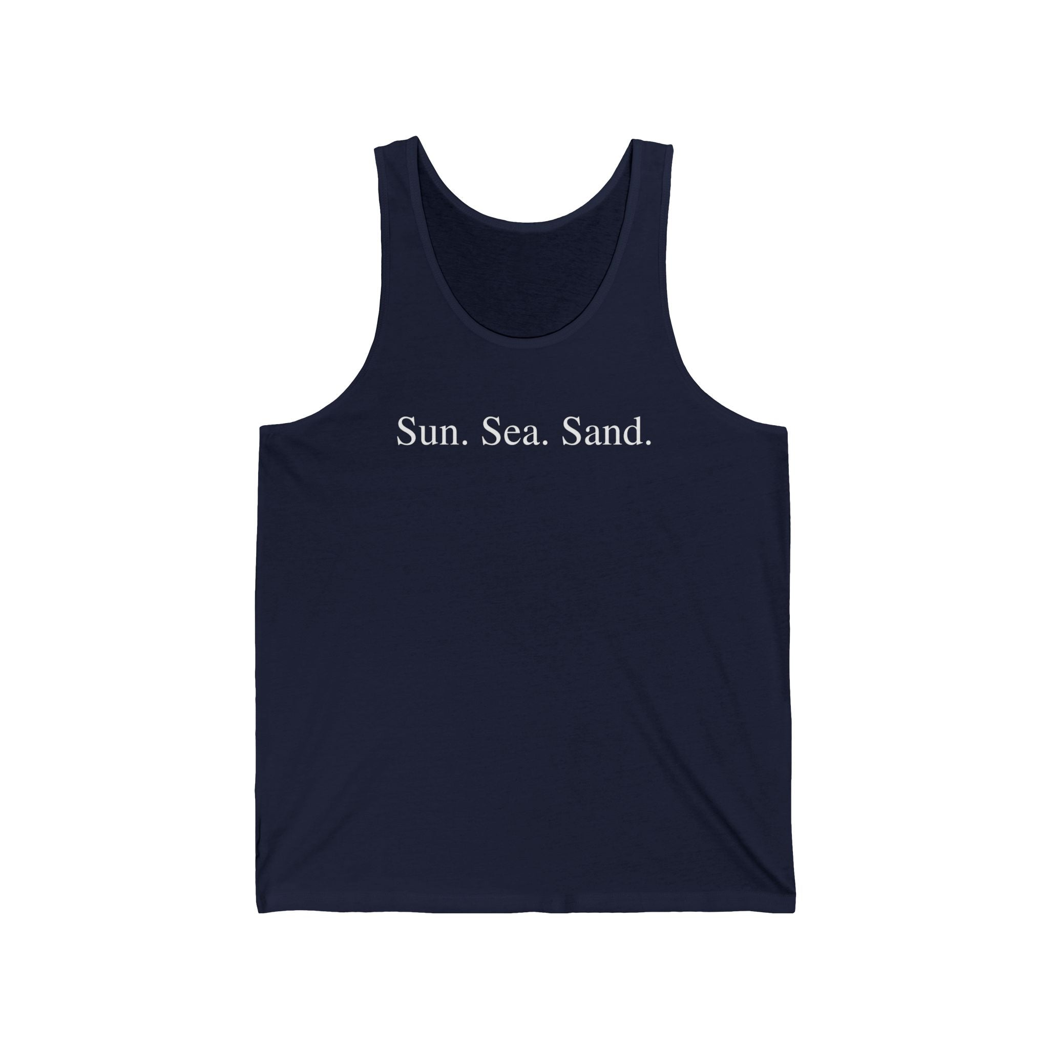 Coastal Moon Collection. Unisex Jersey Tank. Sun.Sea.Sand.