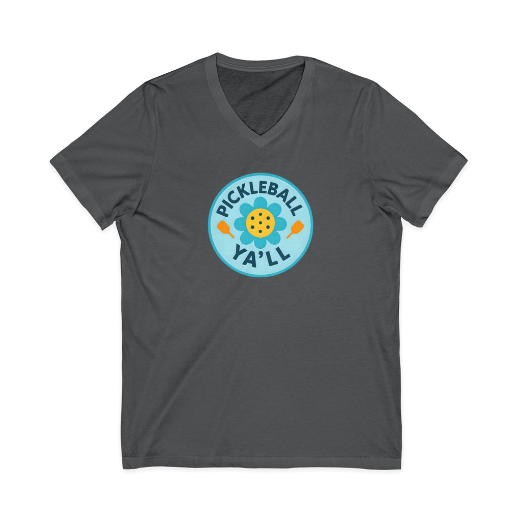 Pickleball. Unisex, V-Neck, Short Sleeve, Graphic T-Shirt. Pickleball Y'all.