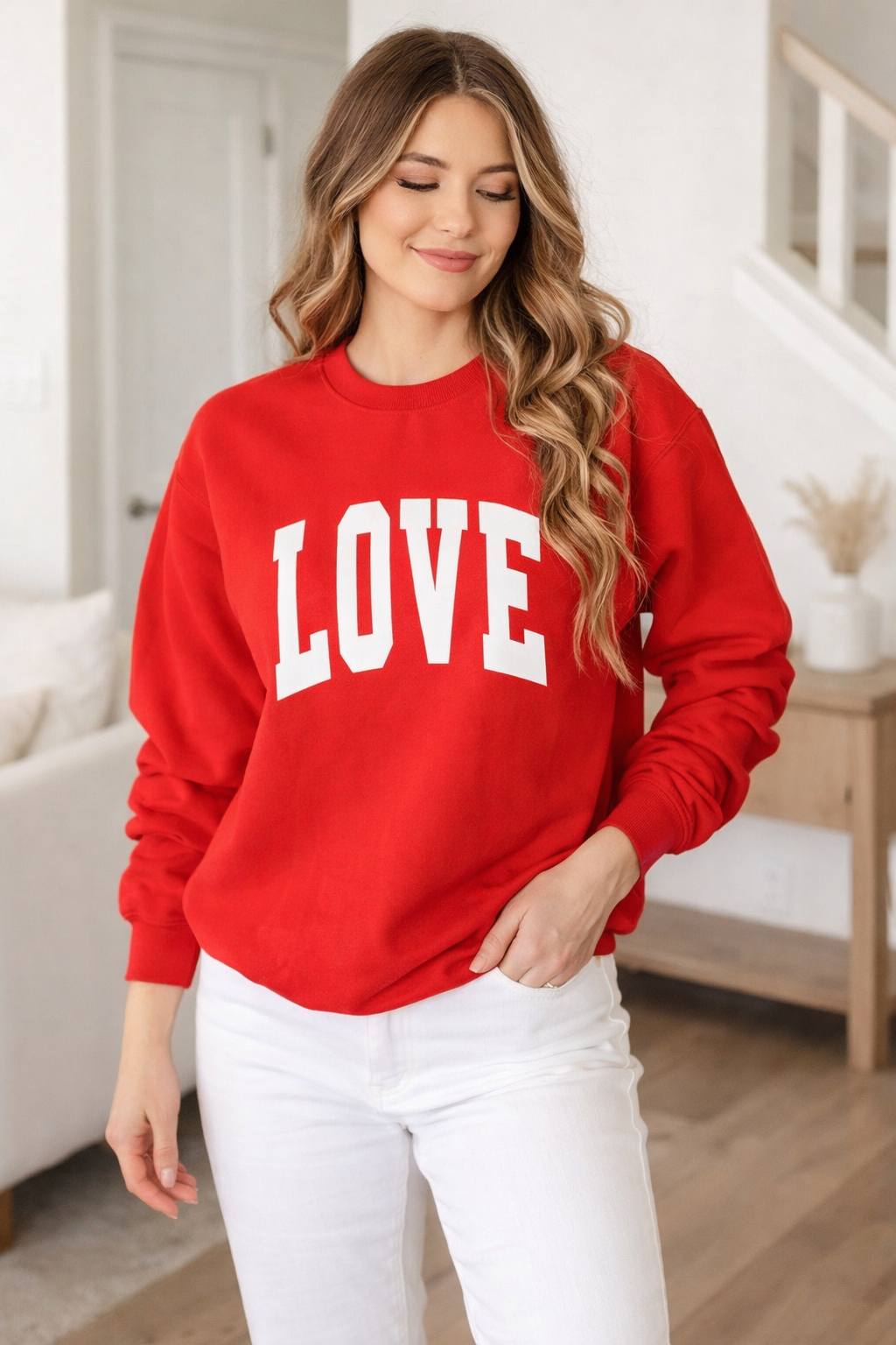 A Valentine Holiday Moon. Ladies, Crew Neck, Medium-Heavy NuBlend fleece/cotton, Graphic Sweatshirt. LOVE.