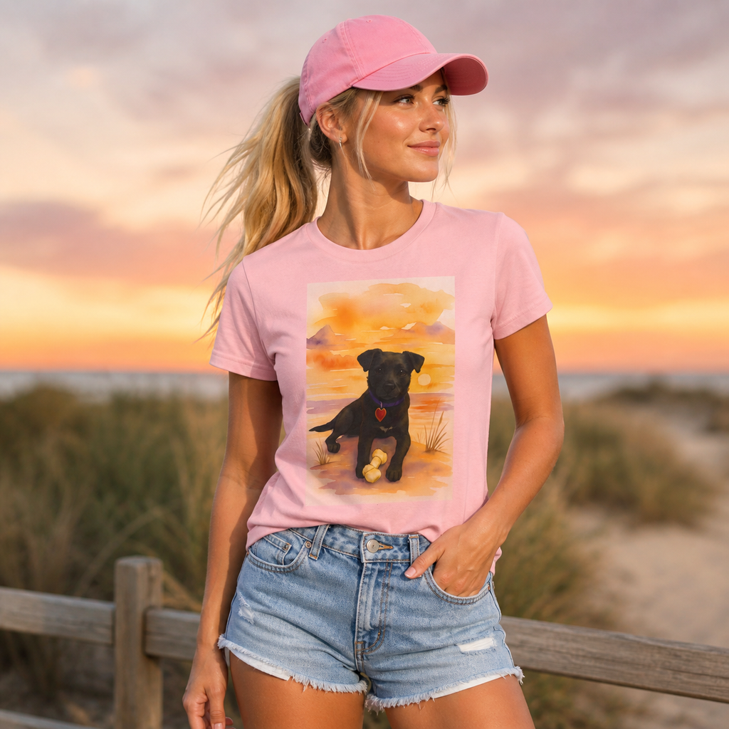 Wild at Heart Collection. Unisex, Crew Neck, Short Sleeve, Graphic T-Shirt. Holly Girl Sunset.