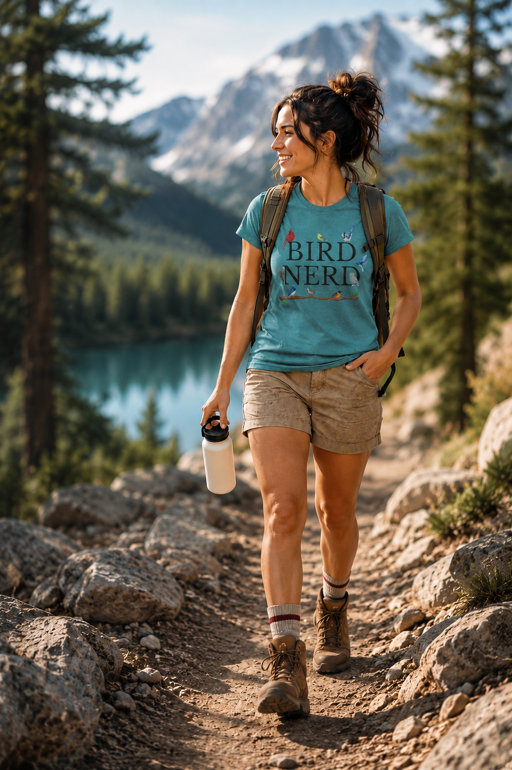 Wild at Heart Collection. Bird Nerd Birdwatching Crew Neck Tee | Gildan 64000 Nature Lover Shirt
