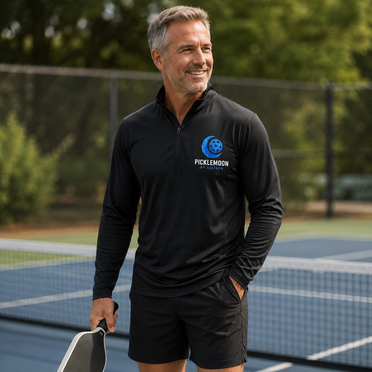 Picklemoon Signature Collection. Men's Performance Quarter-Zip Pullover.