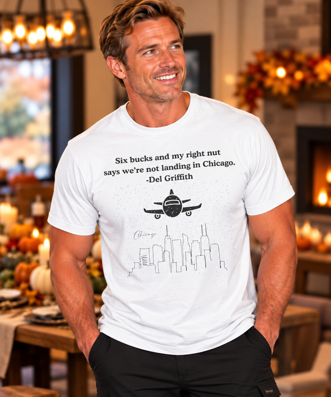 Holiday Moon for Thanksgiving. Unisex, Comfort Colors, Crew Neck, Short Sleeve, Funny Movie Quote Graphic T-Shirt.