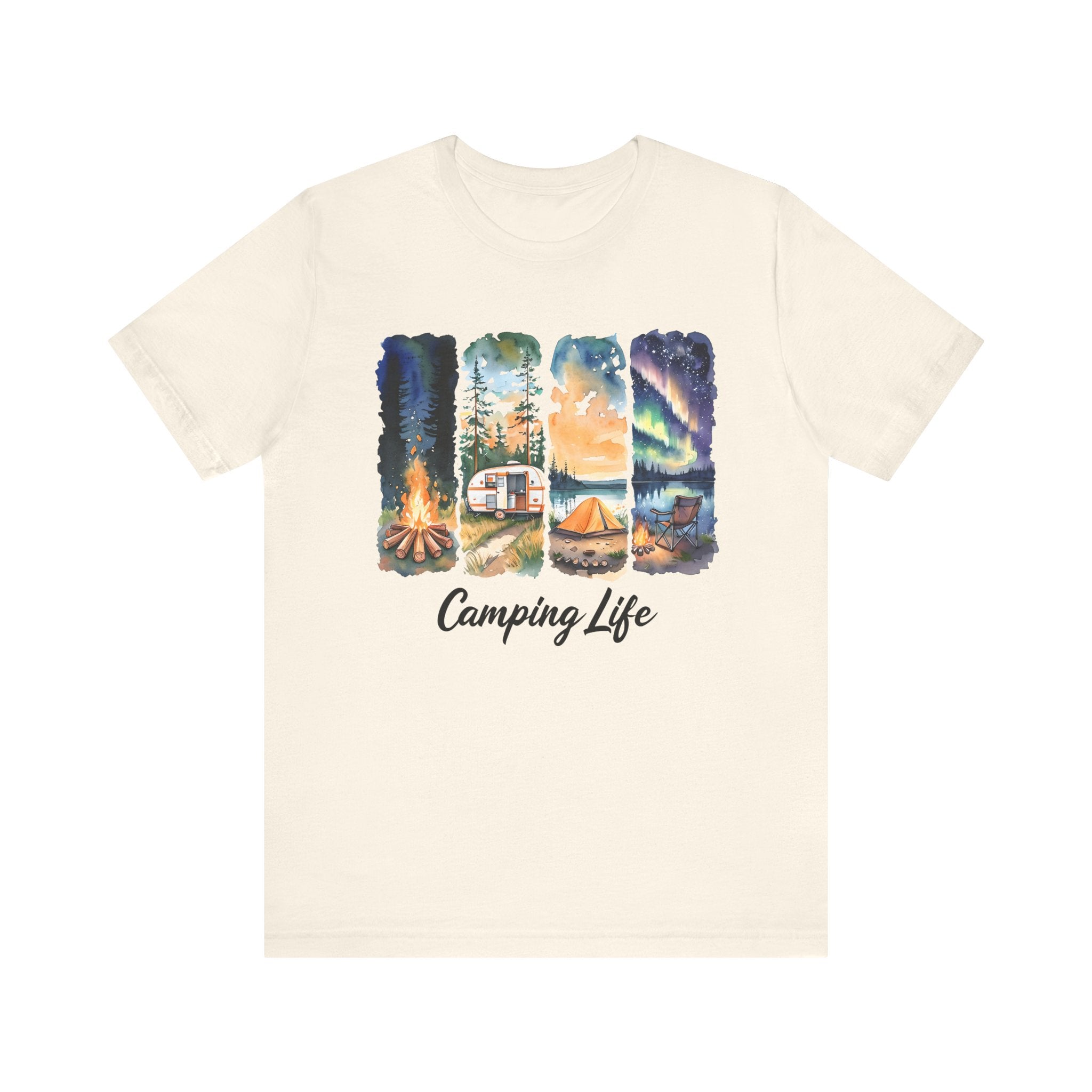 Adventure Awaits. Unisex, Crew Neck, Short Sleeve, Graphic T-Shirt. Camping Life.