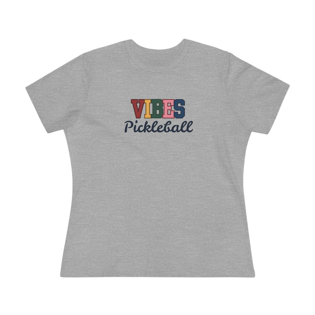 Pickleball. Women's Crew Neck, Short Sleeve, Graphic T-Shirt.  Pickleball Vibes.