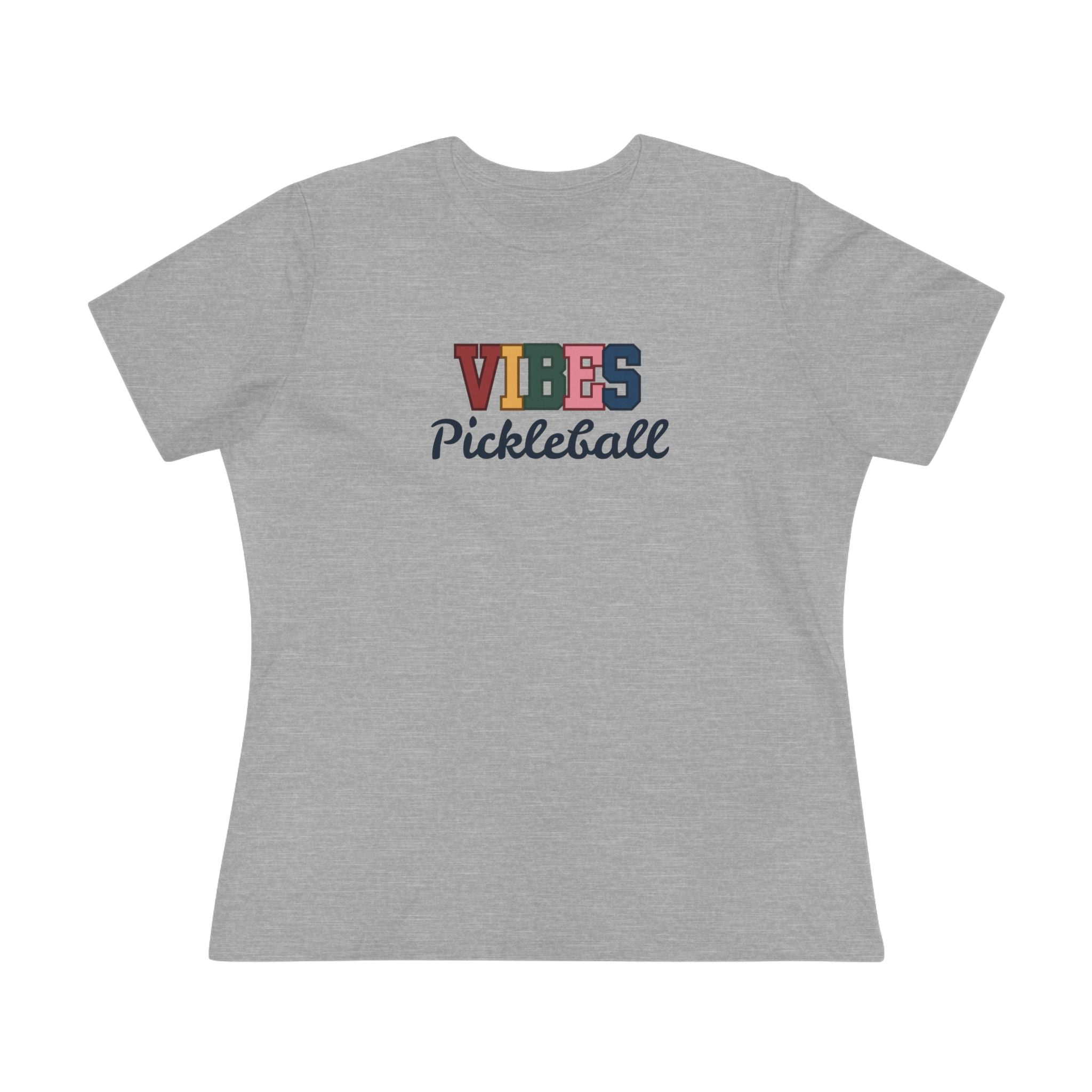 Pickleball. Women's Crew Neck, Short Sleeve, Graphic T-Shirt.  Pickleball Vibes.