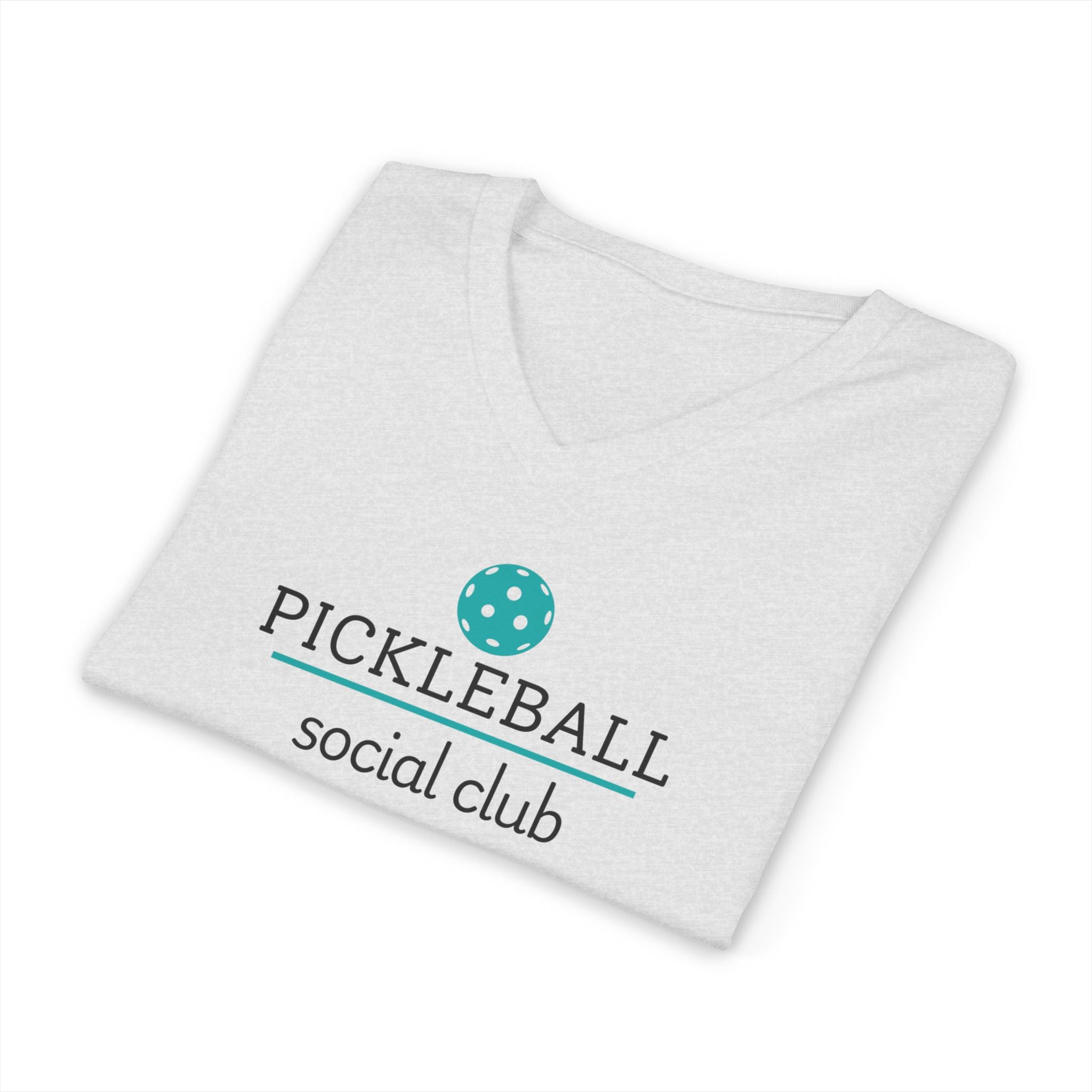 Pickleball. Unisex, V-Neck, Short Sleeve, Graphic T-Shirt. Pickleball Social Club V-Neck