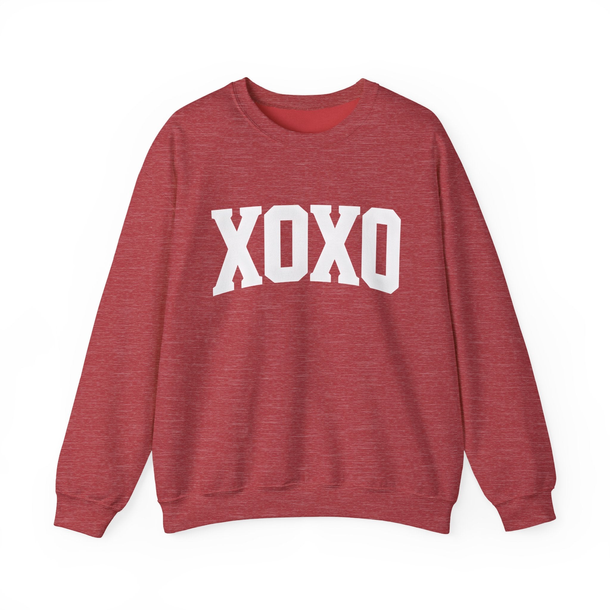 A Valentine Holiday Moon. Ladies, Crew Neck, durable 50/50 cotton poly blend, Graphic Sweatshirt.XOXO.