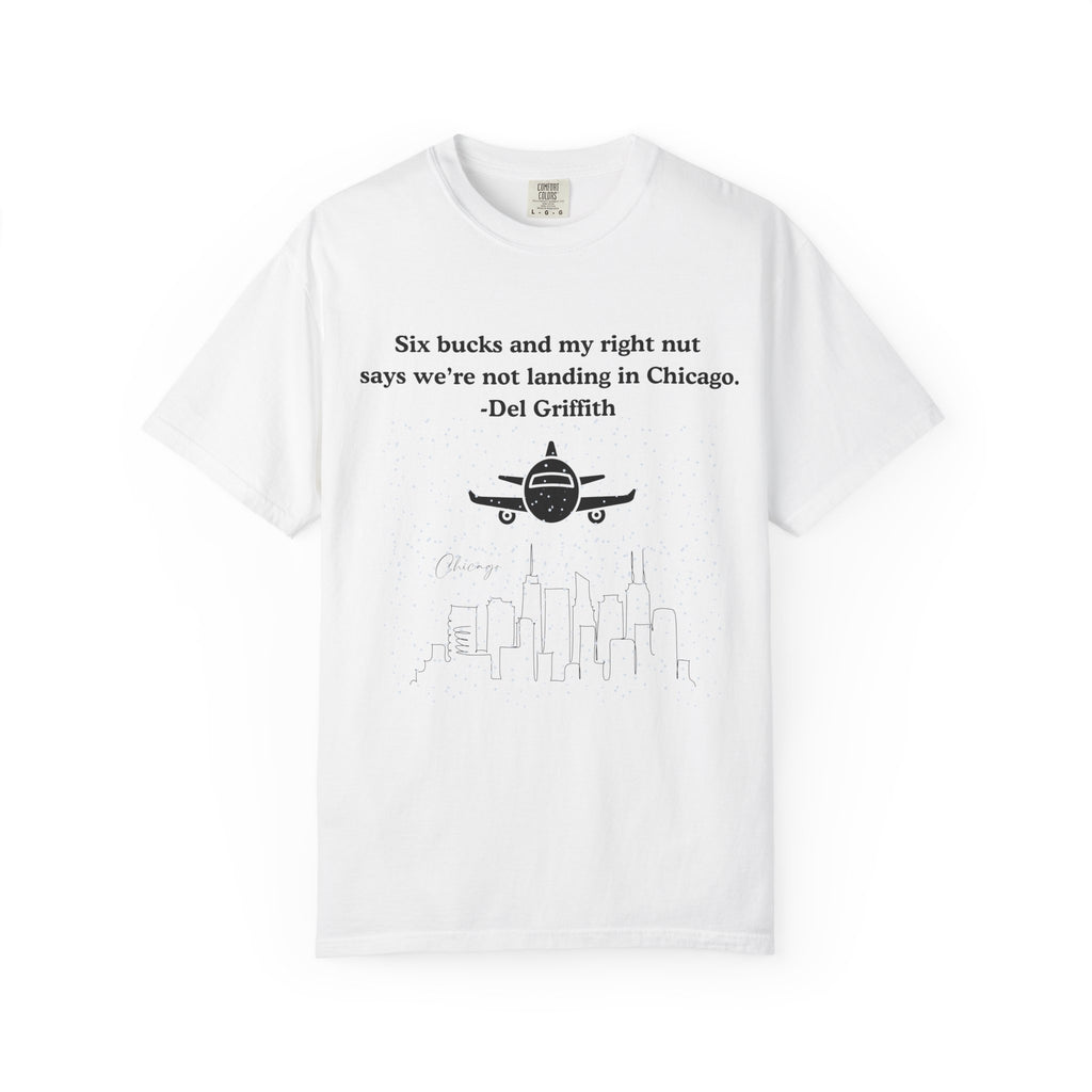 Holiday Moon. Unisex, Garment-Dyed, Crew Neck, Short Sleeve, Graphic T-Shirt. Six bucks . .