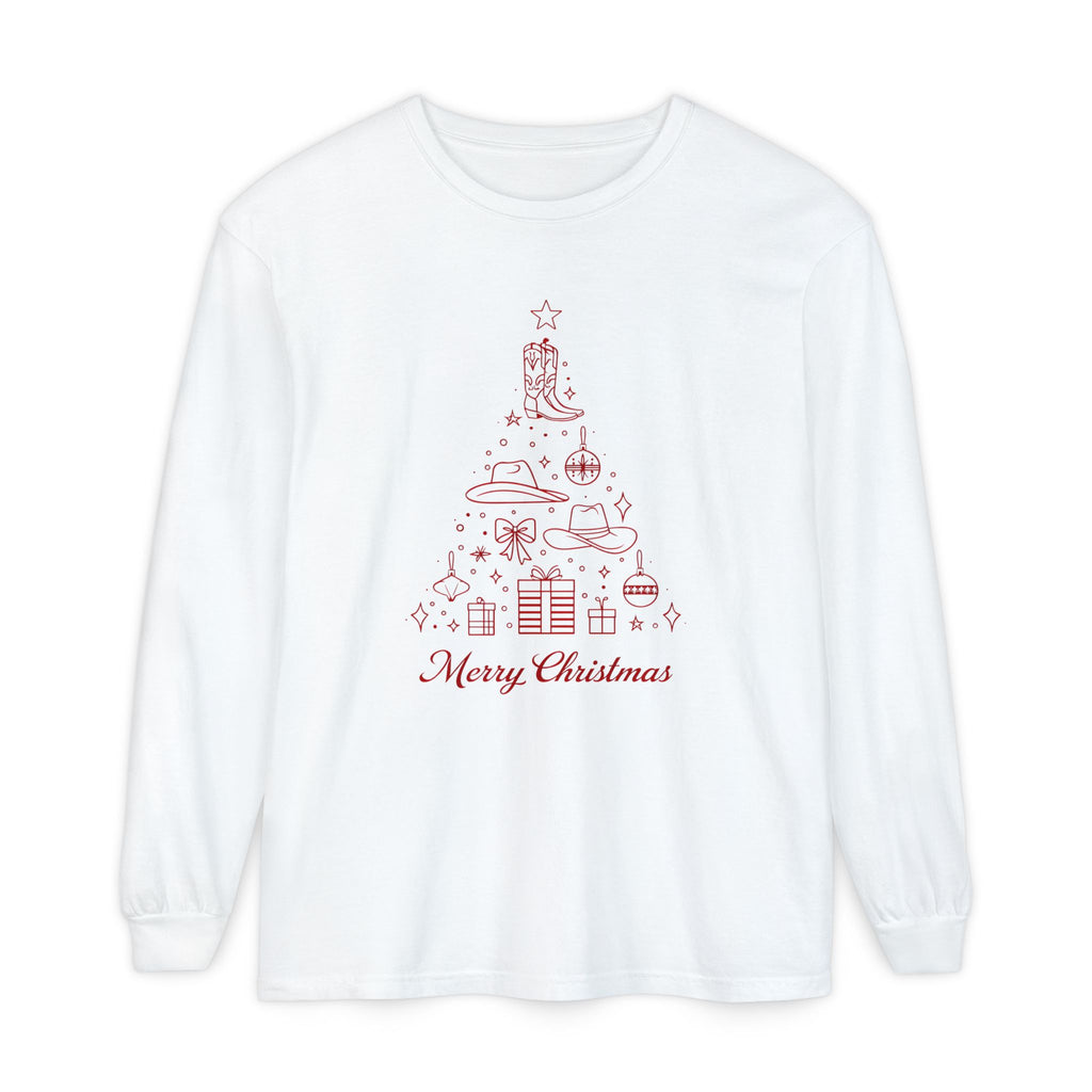 Holiday Moon. Unisex, Crew Neck, Long Sleeve, Graphic T-Shirt. Merry Christmas.