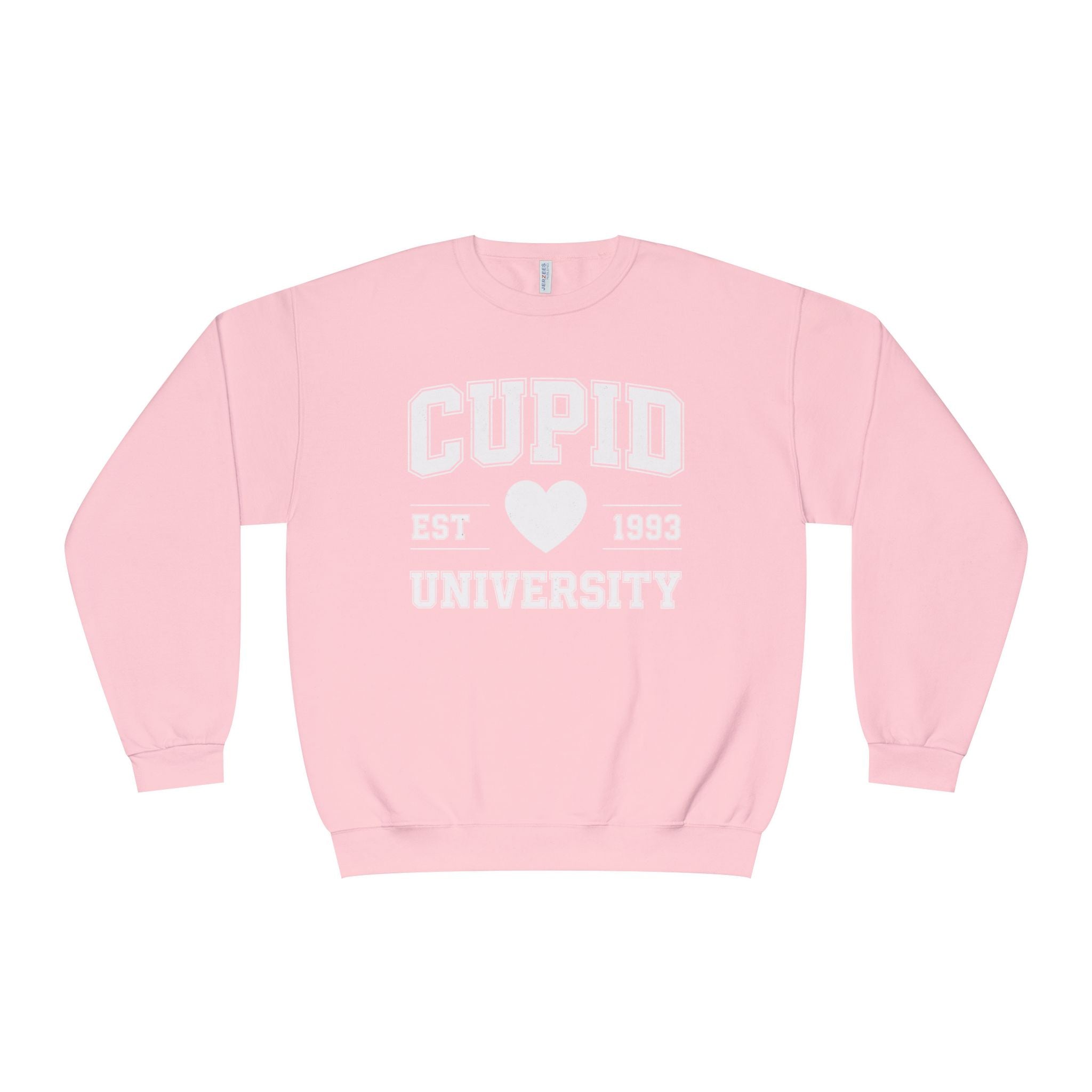 A Valentine Holiday Moon. Ladies, Crew Neck, Medium-Heavy NuBlend fleece/cotton, Graphic Sweatshirt. Cupid University.