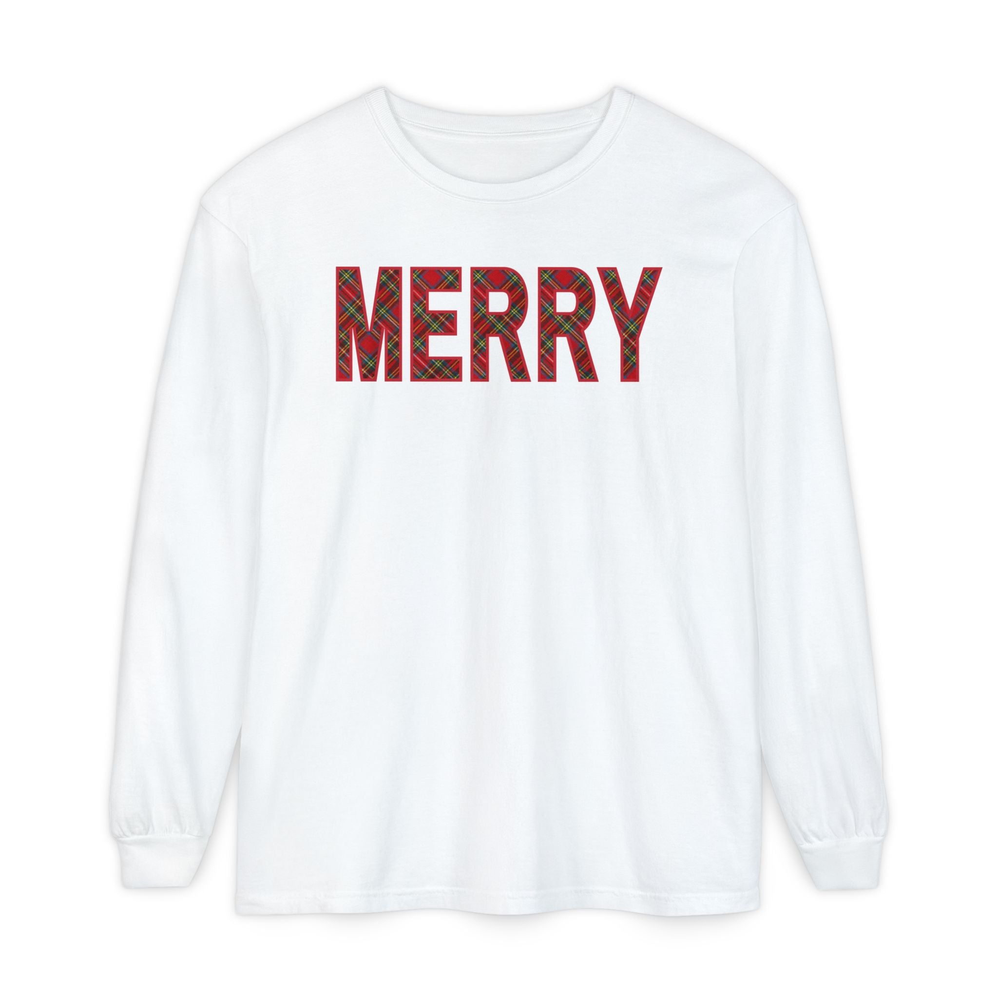 Holiday Moon. Unisex, Crew Neck, Long Sleeve, Graphic T-Shirt. Merry.