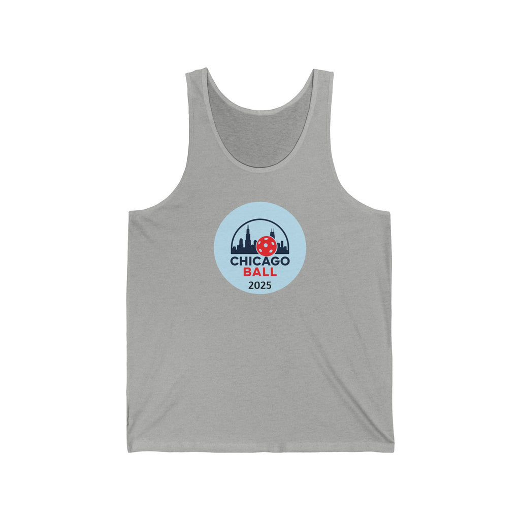 Pickleball. Unisex Jersey Tank. Chicago Pickleball. Circle.