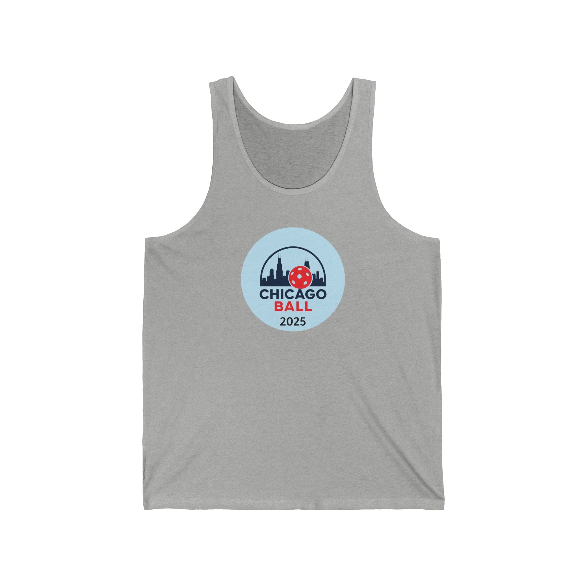 Pickleball. Unisex Jersey Tank. Chicago Pickleball. Circle.