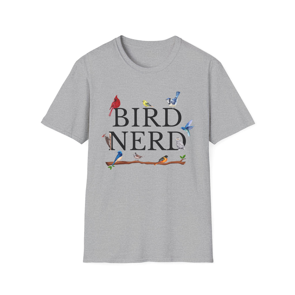 Wild at Heart Collection. Bird Nerd Birdwatching Crew Neck Tee | Gildan 64000 Nature Lover Shirt
