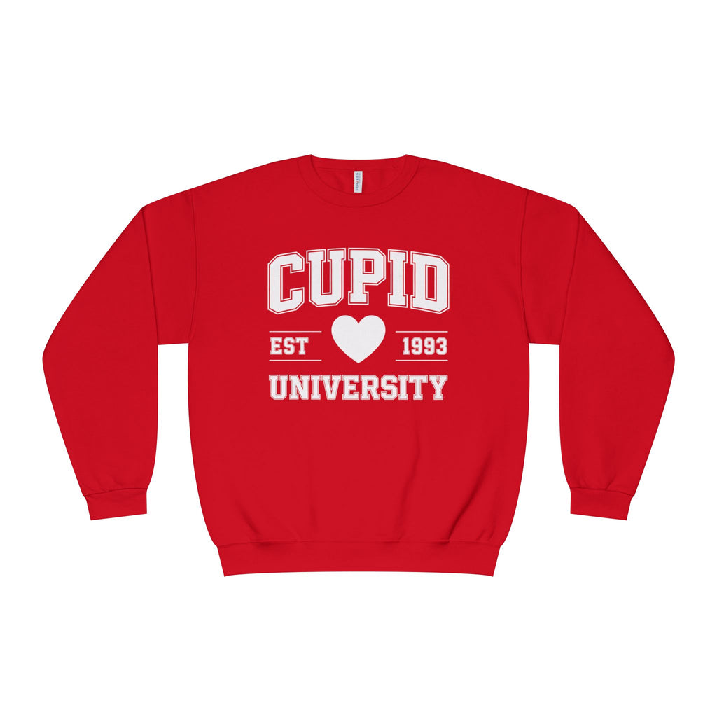 Valentine Moon. Ladies, Crew Neck, Medium-Heavy NuBlend fleece/cotton, Graphic Sweatshirt. Cupid University.