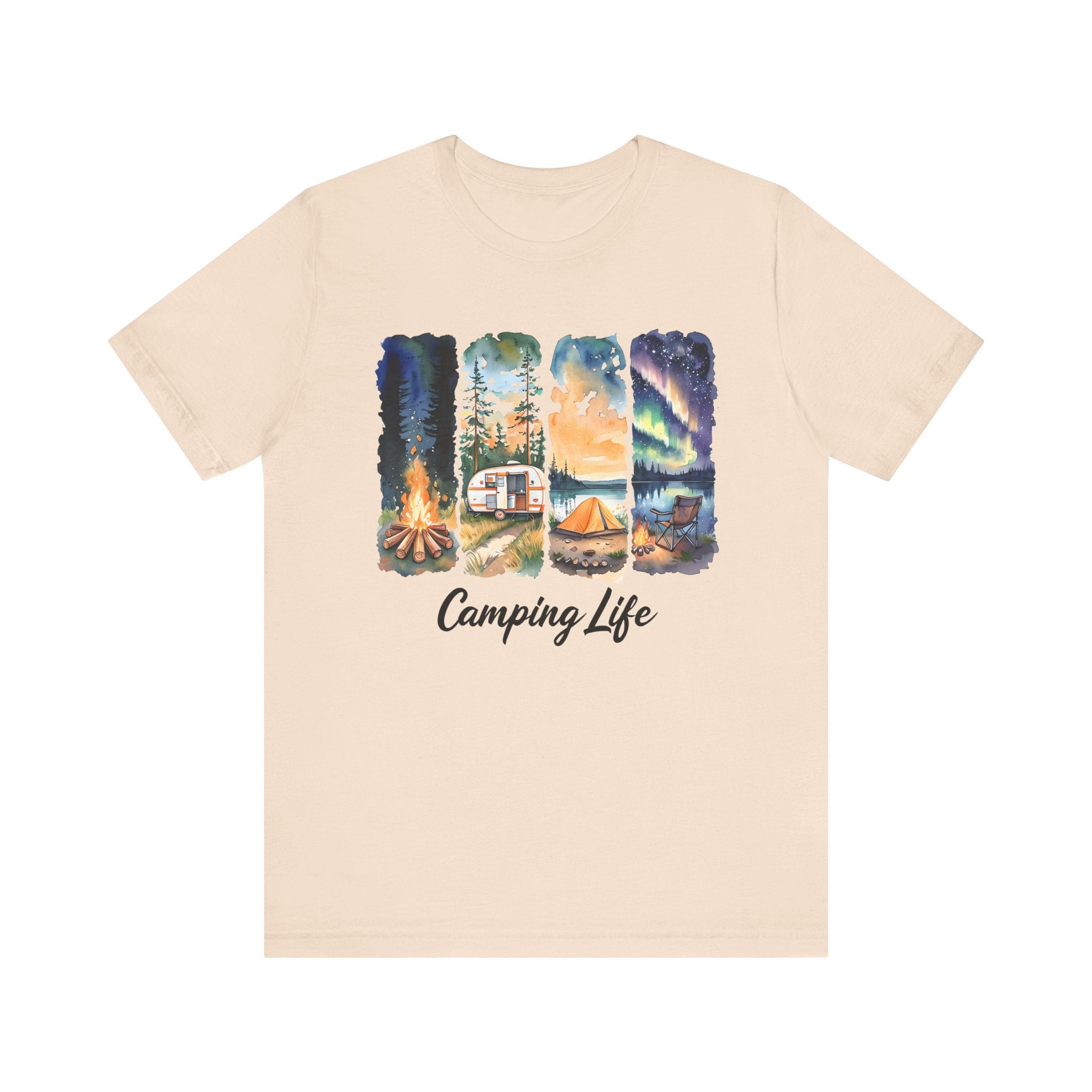 Adventure Awaits. Unisex, Crew Neck, Short Sleeve, Graphic T-Shirt. Camping Life.