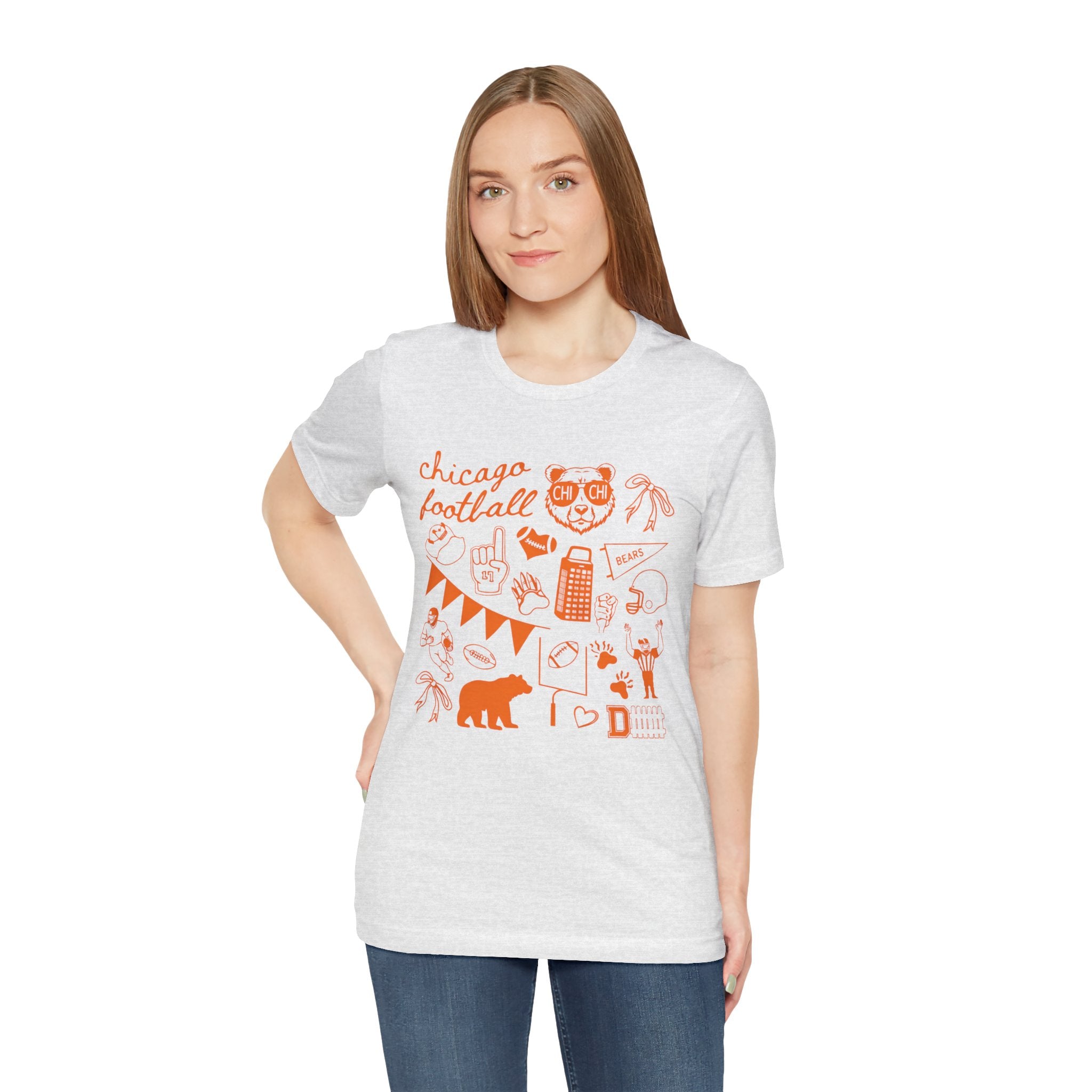 Sporty Soul. Unisex, Crew Neck, Short Sleeve, Graphic T-Shirt. 3 Color Options. Chicago Football Retro.