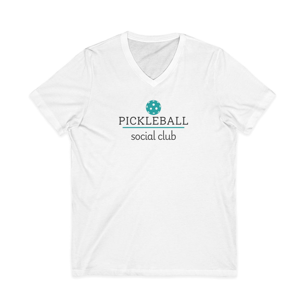 Pickleball. Unisex, V-Neck, Short Sleeve, Graphic T-Shirt. Pickleball Social Club V-Neck