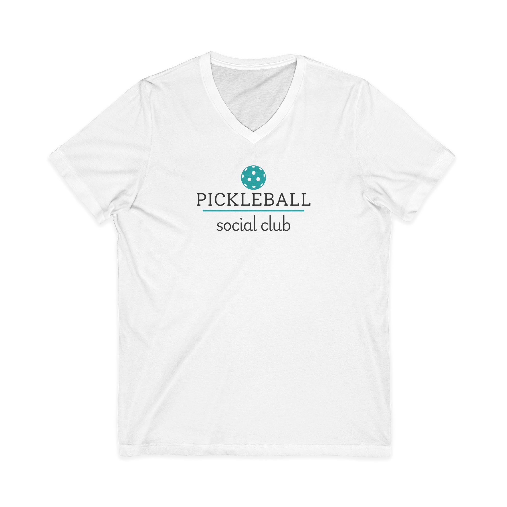 Pickleball. Unisex, V-Neck, Short Sleeve, Graphic T-Shirt. Pickleball Social Club V-Neck