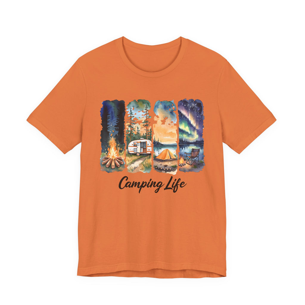 Adventure Awaits. Unisex, Crew Neck, Short Sleeve, Graphic T-Shirt. Camping Life.