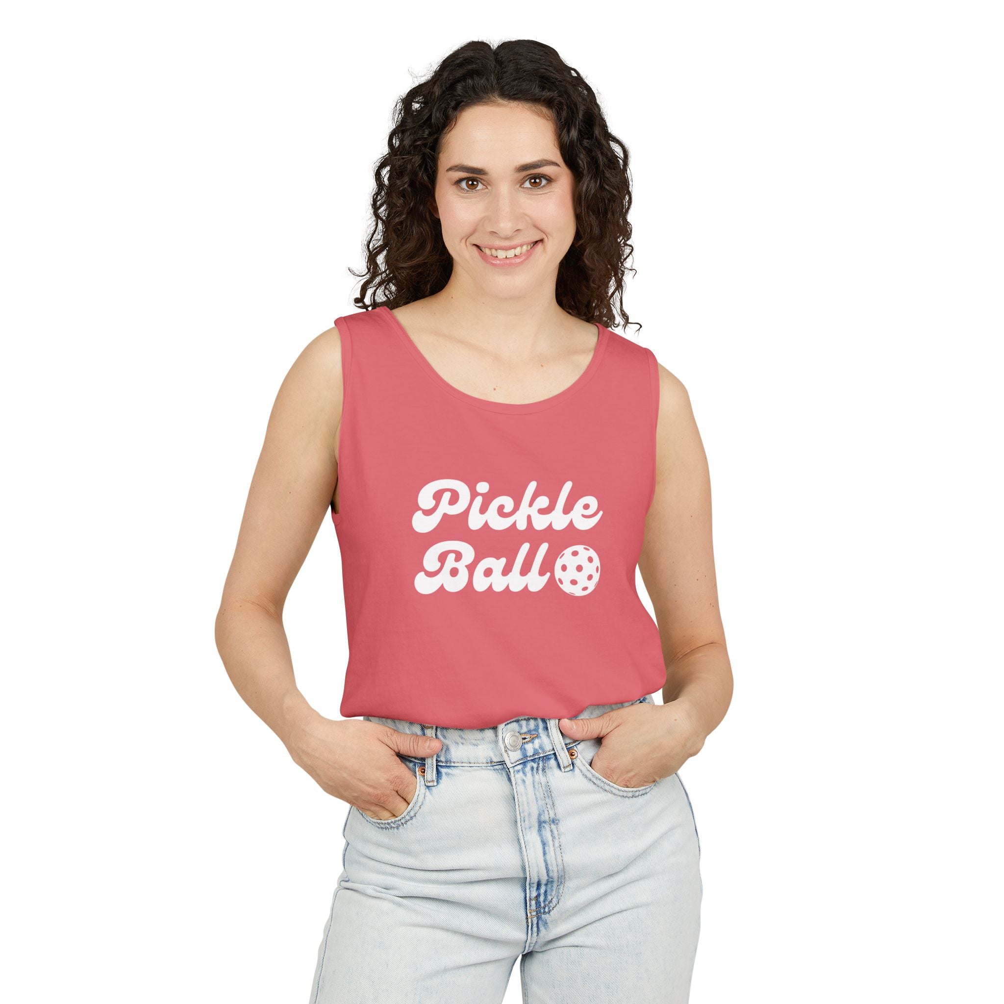 Pickleball. Unisex, Lightweight, Cotton, Graphic Tank. Pickleball.