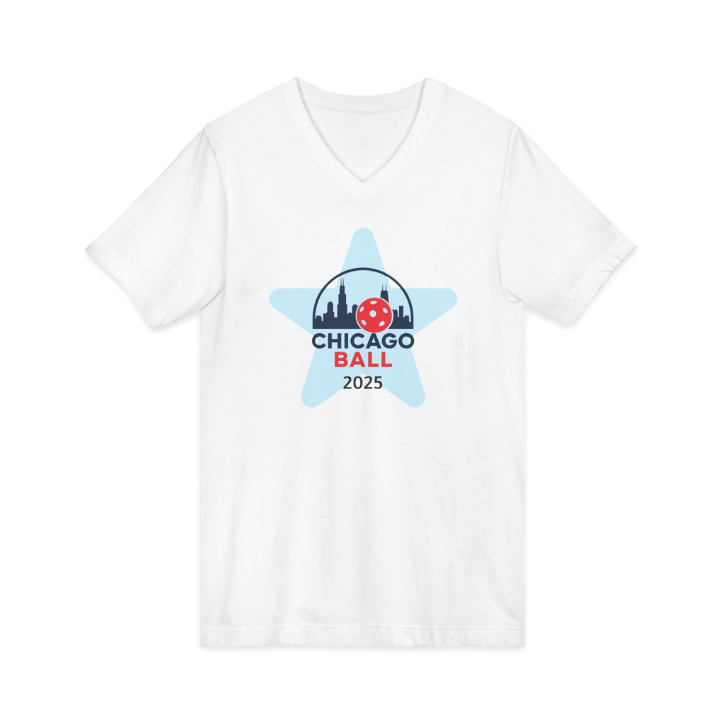 Pickleball. Unisex V-Neck,  Short sleeve, Graphic T-Shirt. Chicago Star 2025.