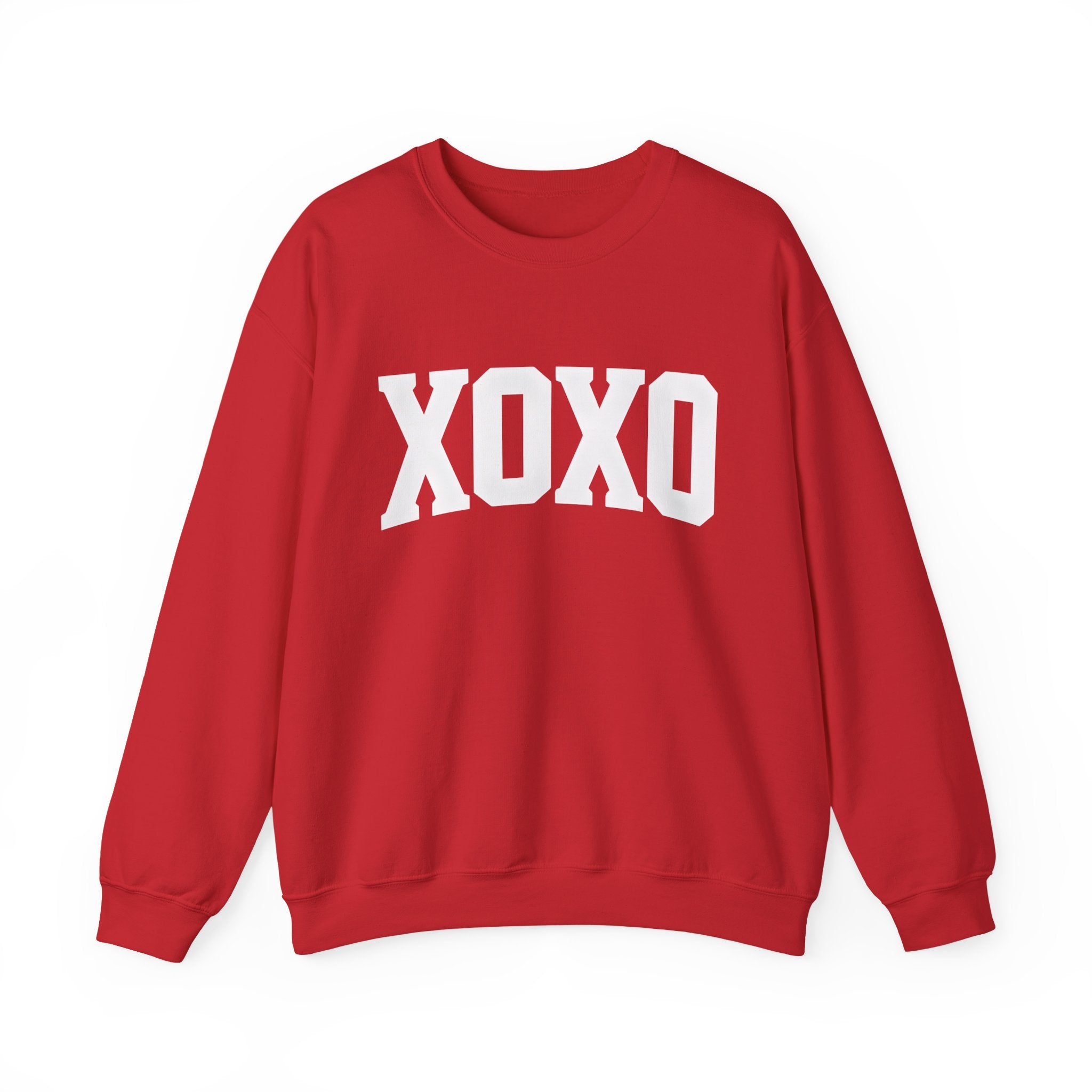 A Valentine Holiday Moon. Ladies, Crew Neck, durable 50/50 cotton poly blend, Graphic Sweatshirt.XOXO.