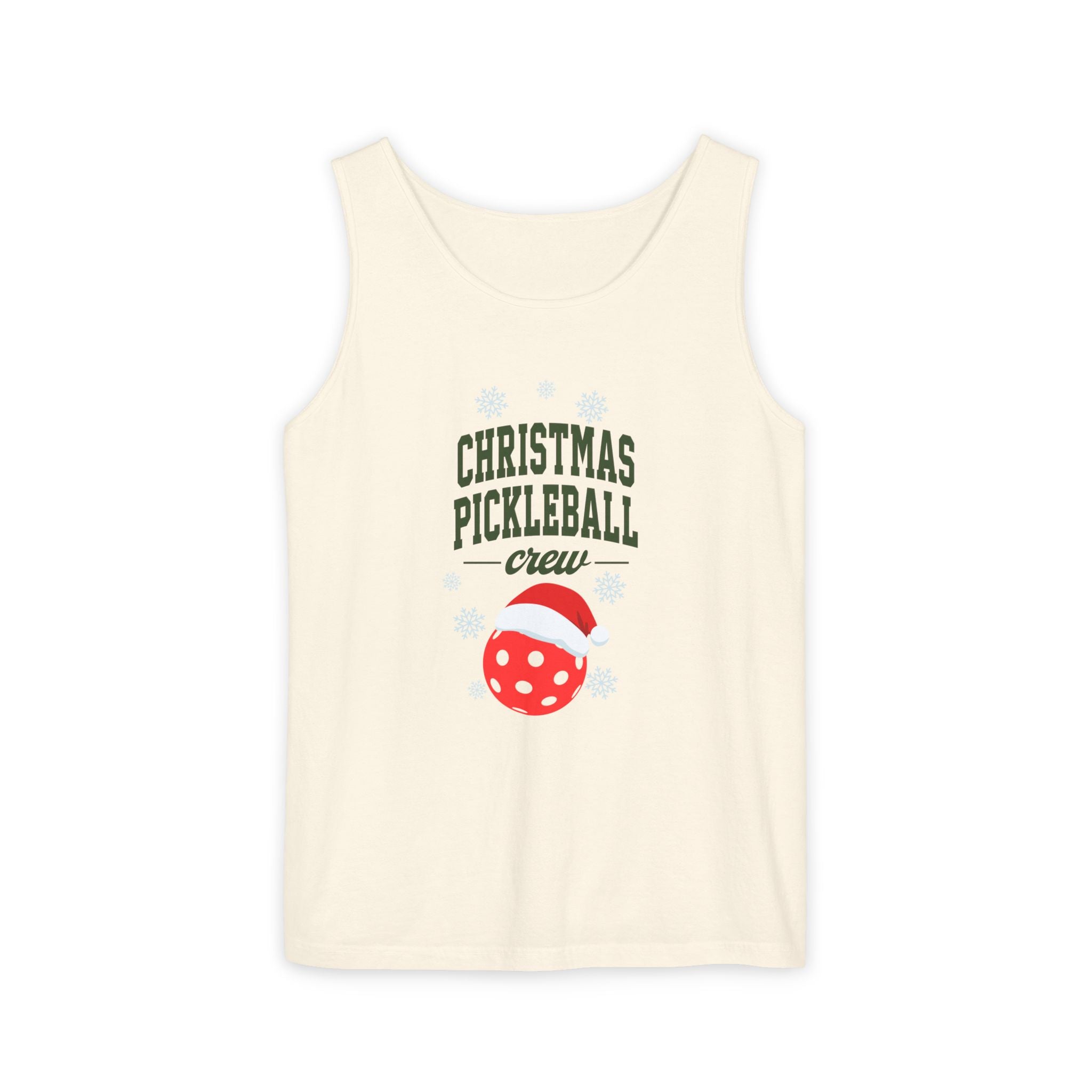 Holiday Moon. Unisex, Lightweight, Cotton, Graphic Tank. Christmas Pickleball Crew.
