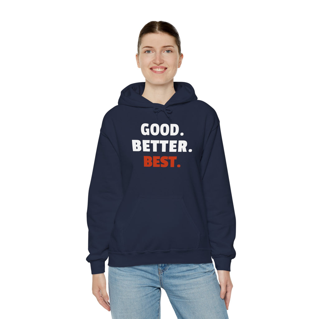 Sporty Soul. Unisex, Heavy Blend, Hooded, Graphic, Sweatshirt. "Good.Better.Best."