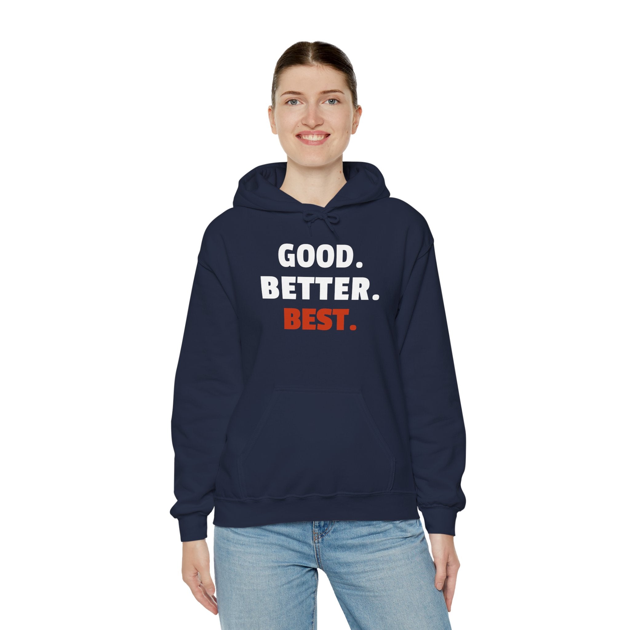 Sporty Soul. Unisex, Heavy Blend, Hooded, Graphic, Sweatshirt. "Good.Better.Best."