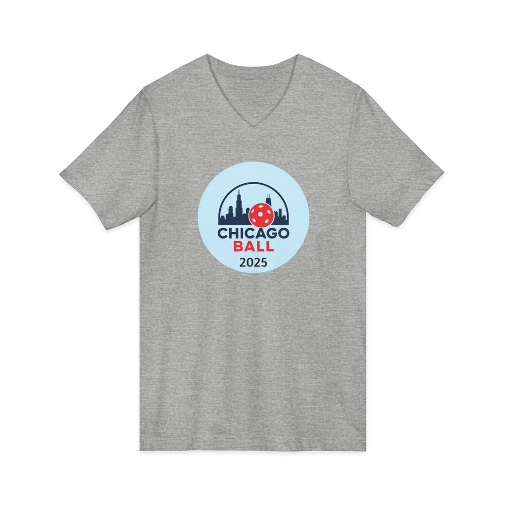 Pickleball. Unisex V-Neck,  Short sleeve, Graphic T-Shirt. Chicago Ball 2025.