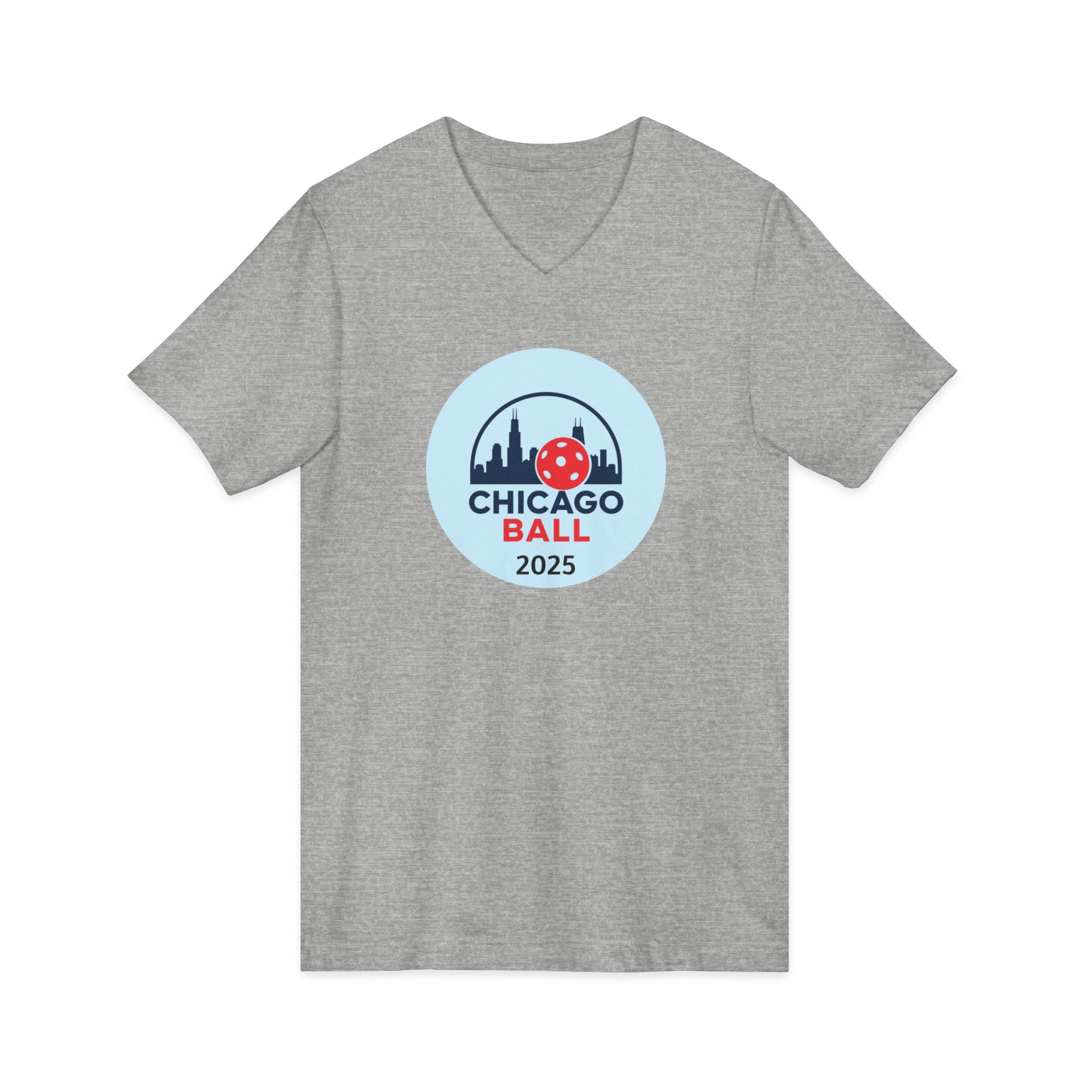 Pickleball. Unisex V-Neck,  Short sleeve, Graphic T-Shirt. Chicago Ball 2025.